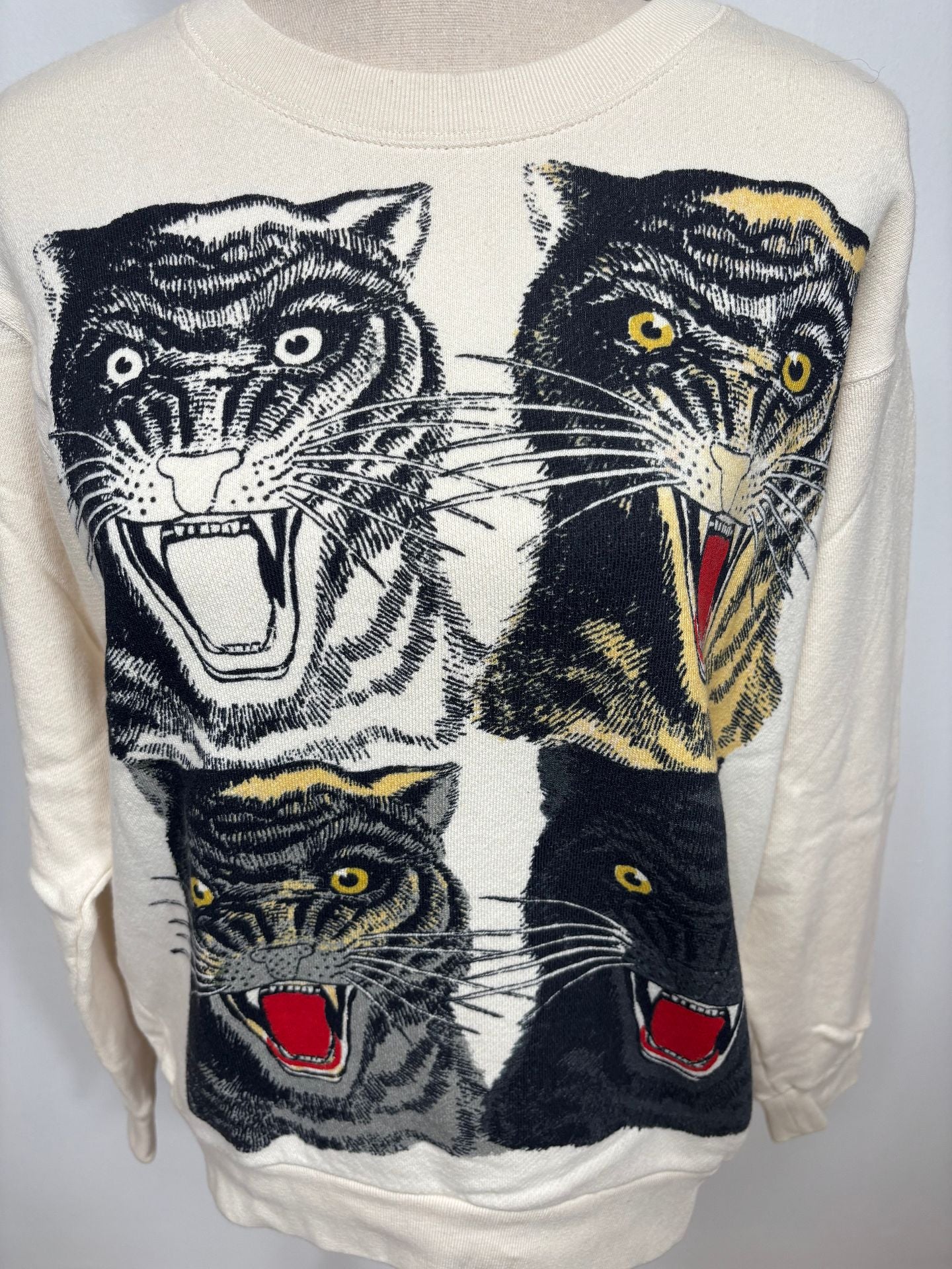 Pull Gucci ivoire imprimé tigres – Taille XS-3