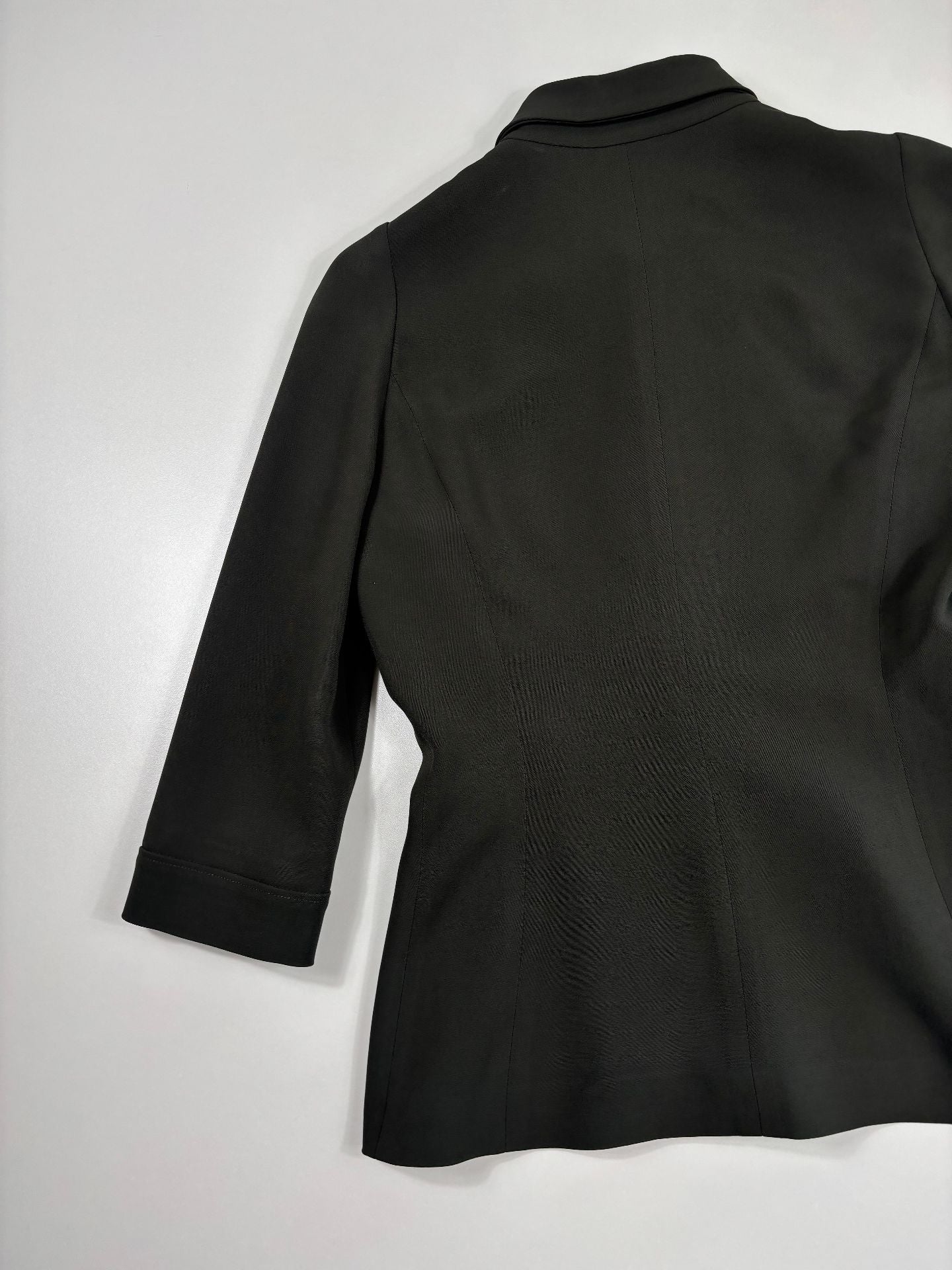Veste kaki plastron surpiqûres dorées avec ceinture éléphants – Elie Saab – Taille 38-9