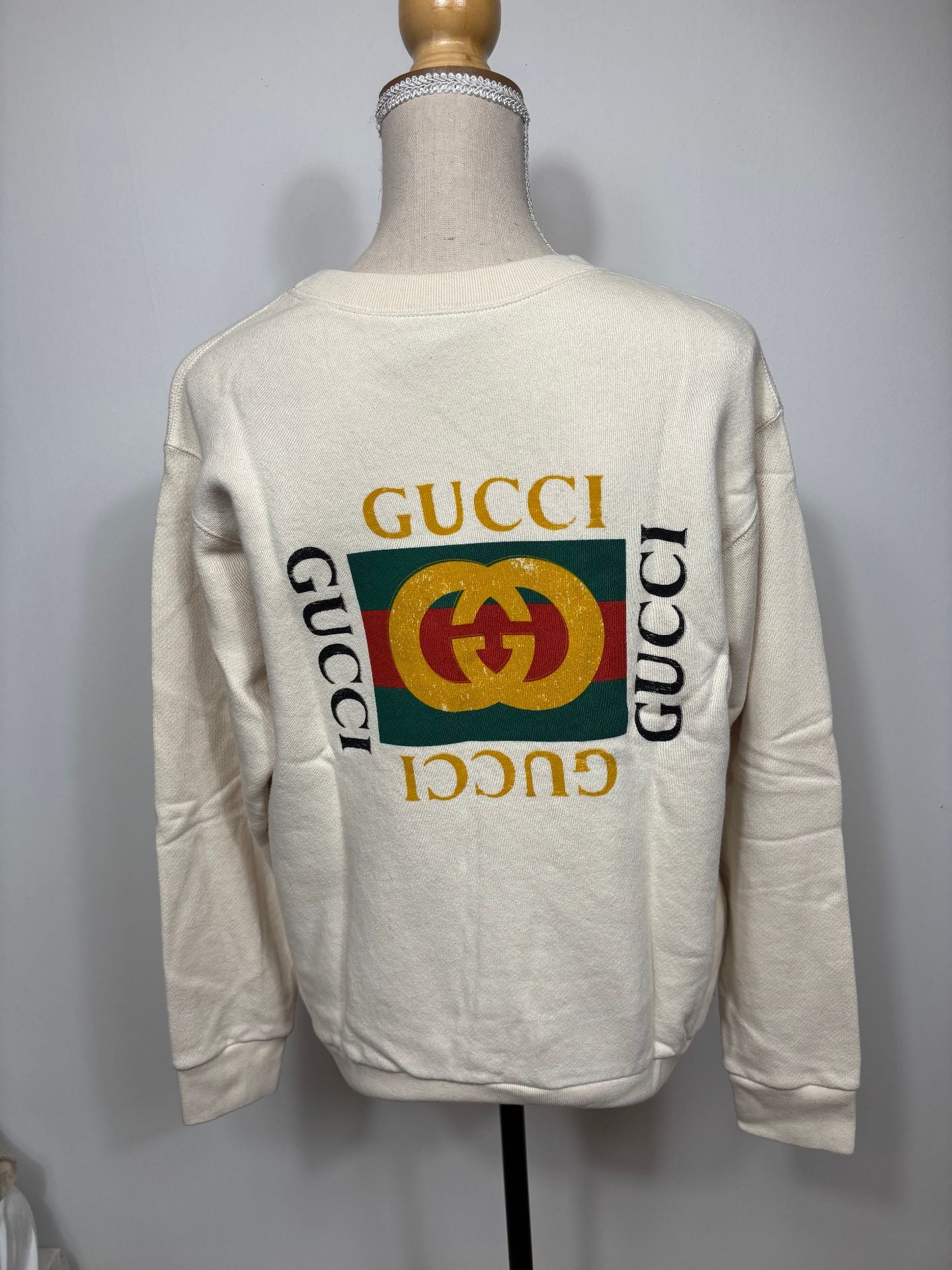 Pull Gucci ivoire imprimé tigres – Taille XS-5