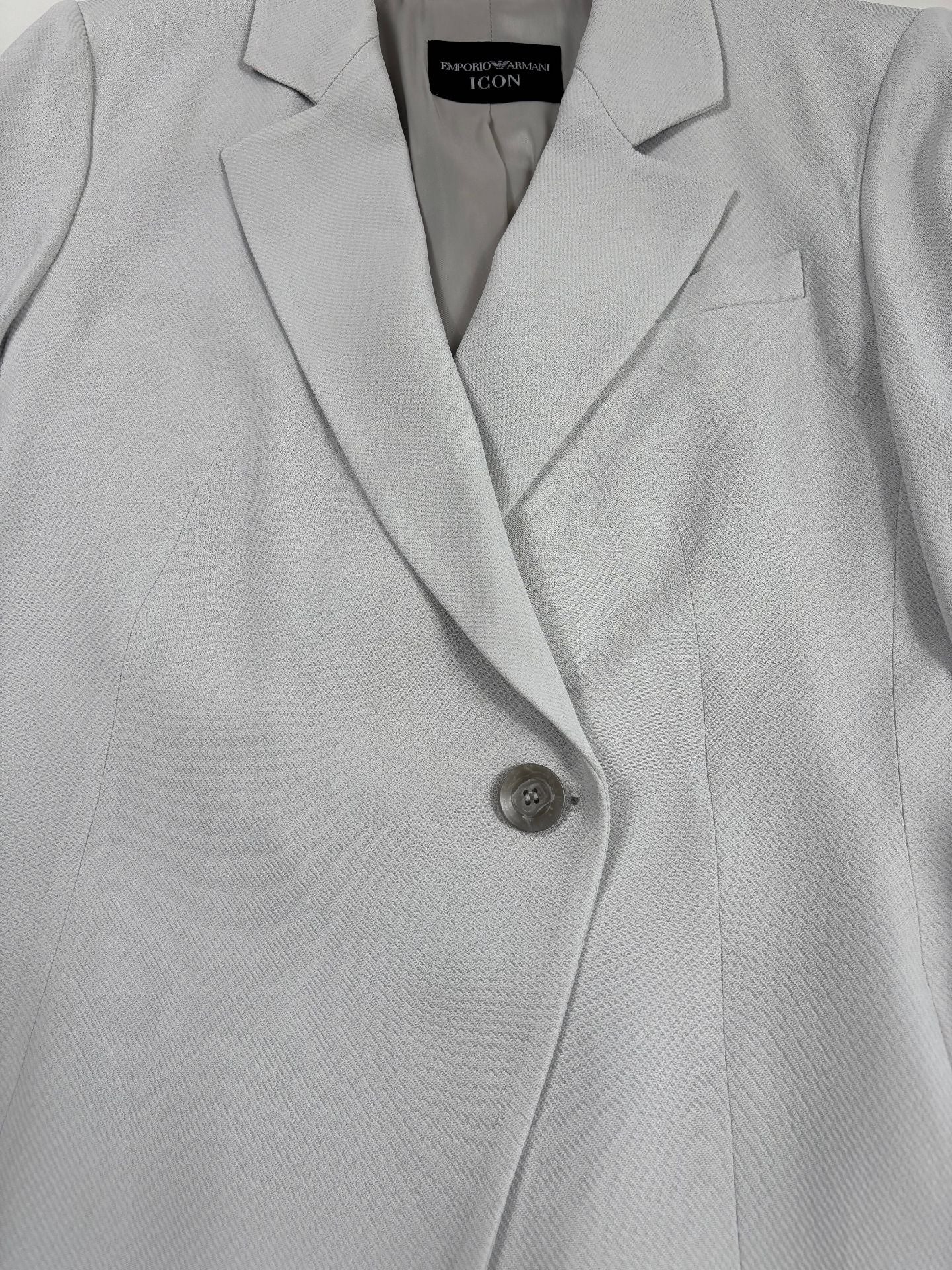 Blazer Icon gris perle texturé asymétrique – Emporio Armani – Taille 42-4