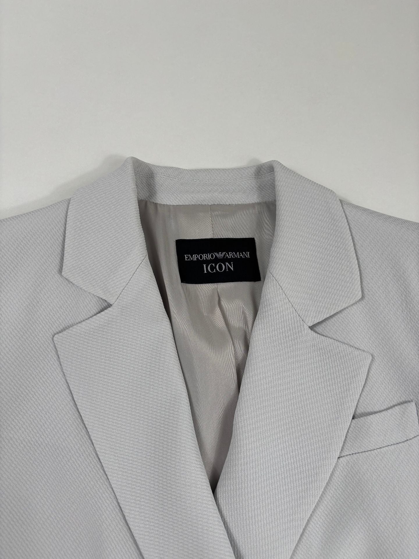 Blazer Icon gris perle texturé asymétrique – Emporio Armani – Taille 42-6