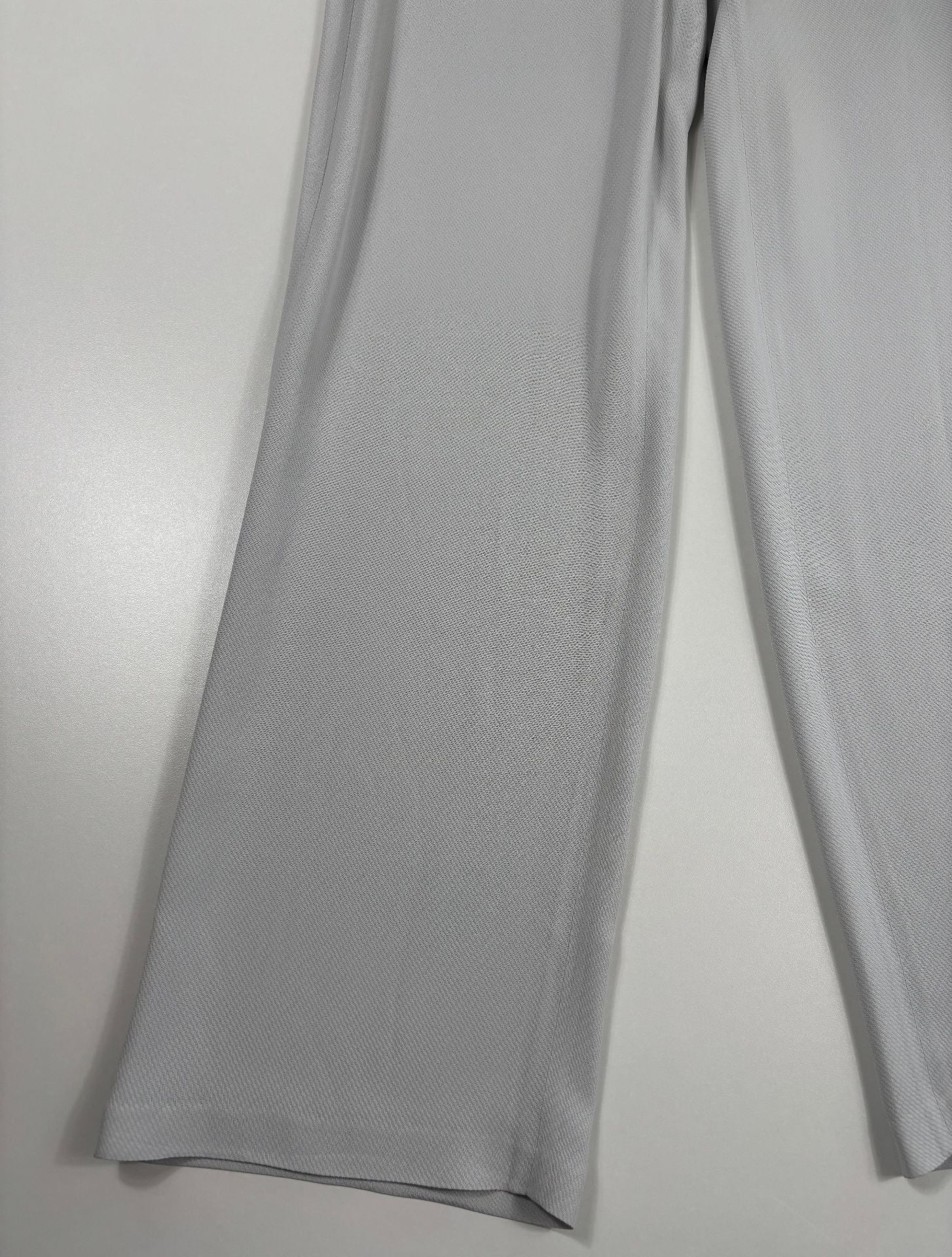 Tailleur blazer cintré & pantalon large gris perle texturé ligne Icon – Emporio Armani – T.42/40-8