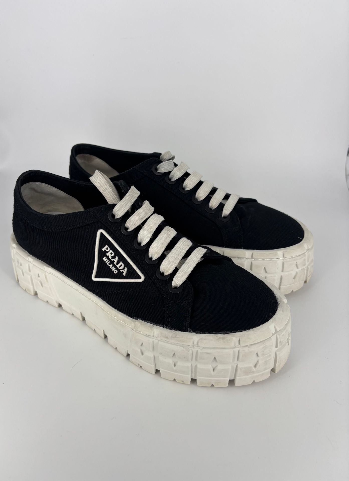 Black wedge sneakers – Prada – Size 38.5-4