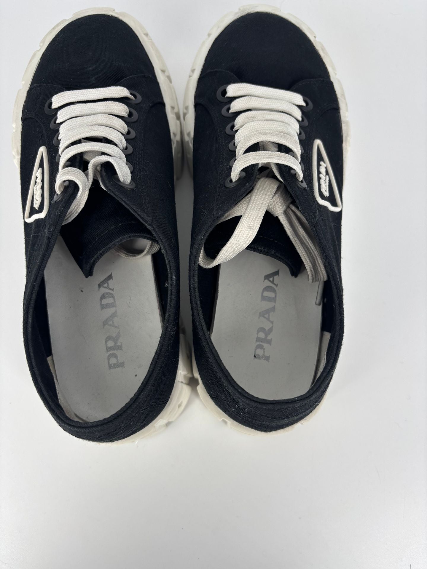 Black wedge sneakers – Prada – Size 38.5-6