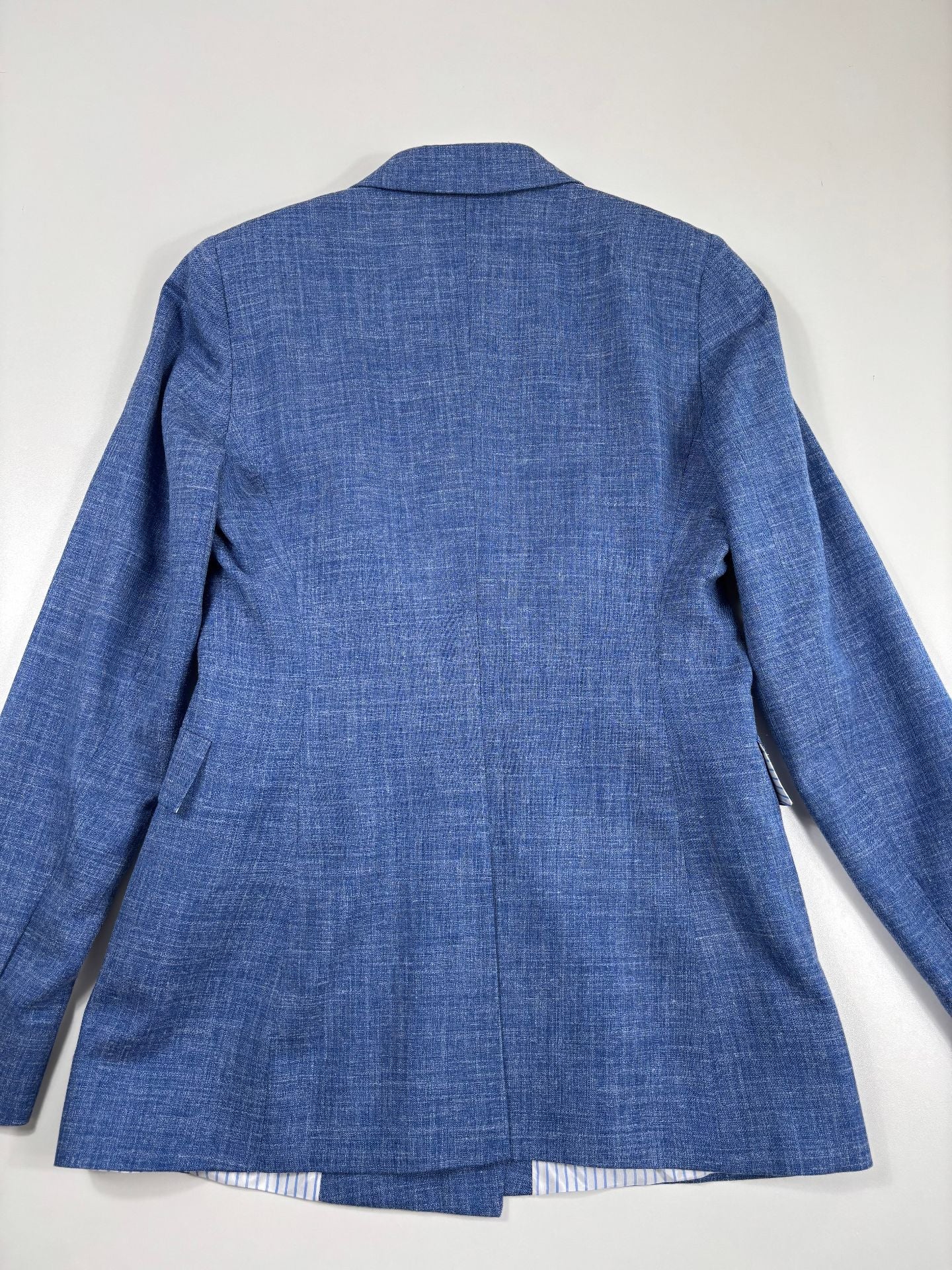 Blazer Crisoni Made in Italy bleu chiné croisé tailoring – T.38-7