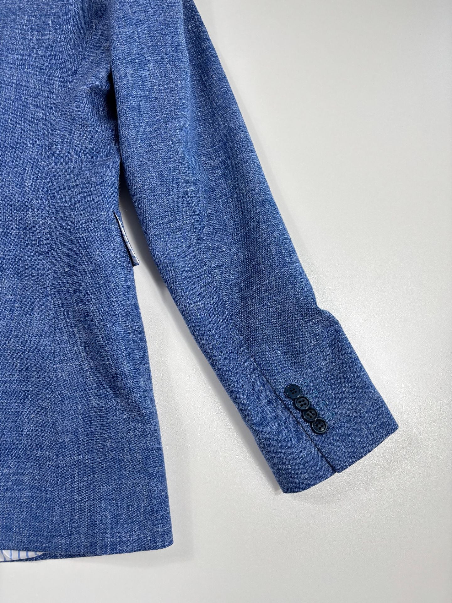 Blazer Crisoni Made in Italy bleu chiné croisé tailoring – T.38-10