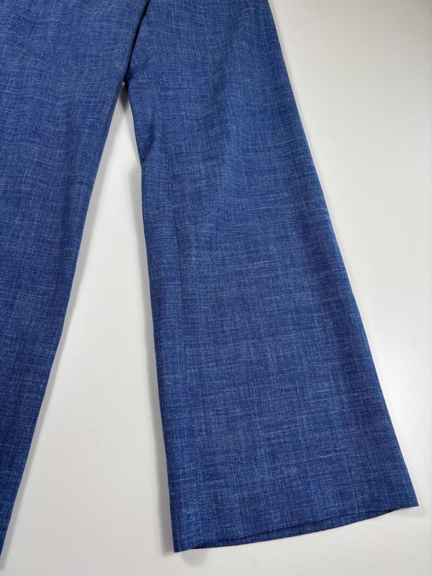 Pantalon Crisoni Monte-Carlo bleu chiné jambe large – T.38-3