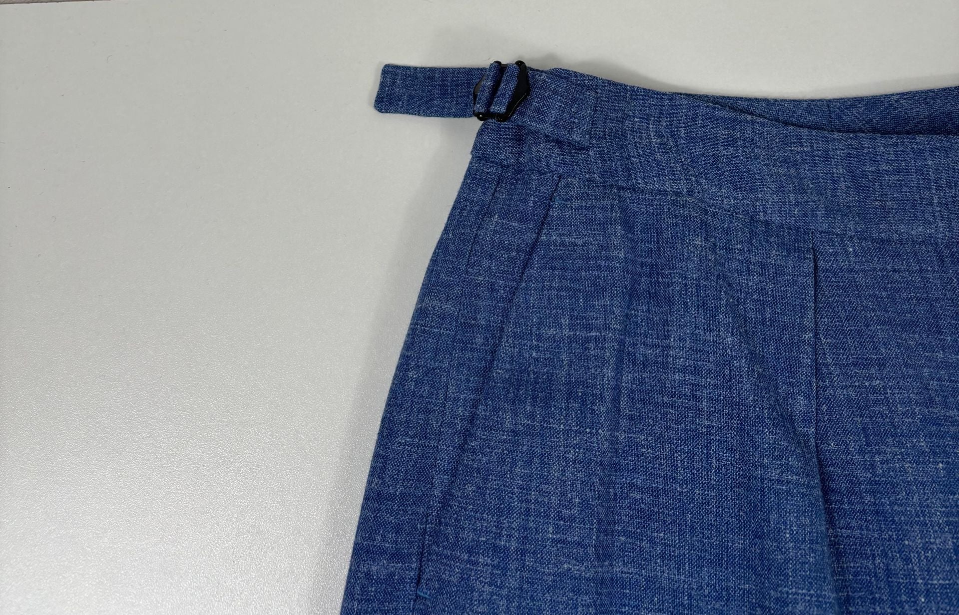 Pantalon Crisoni Monte-Carlo bleu chiné jambe large – T.38-5