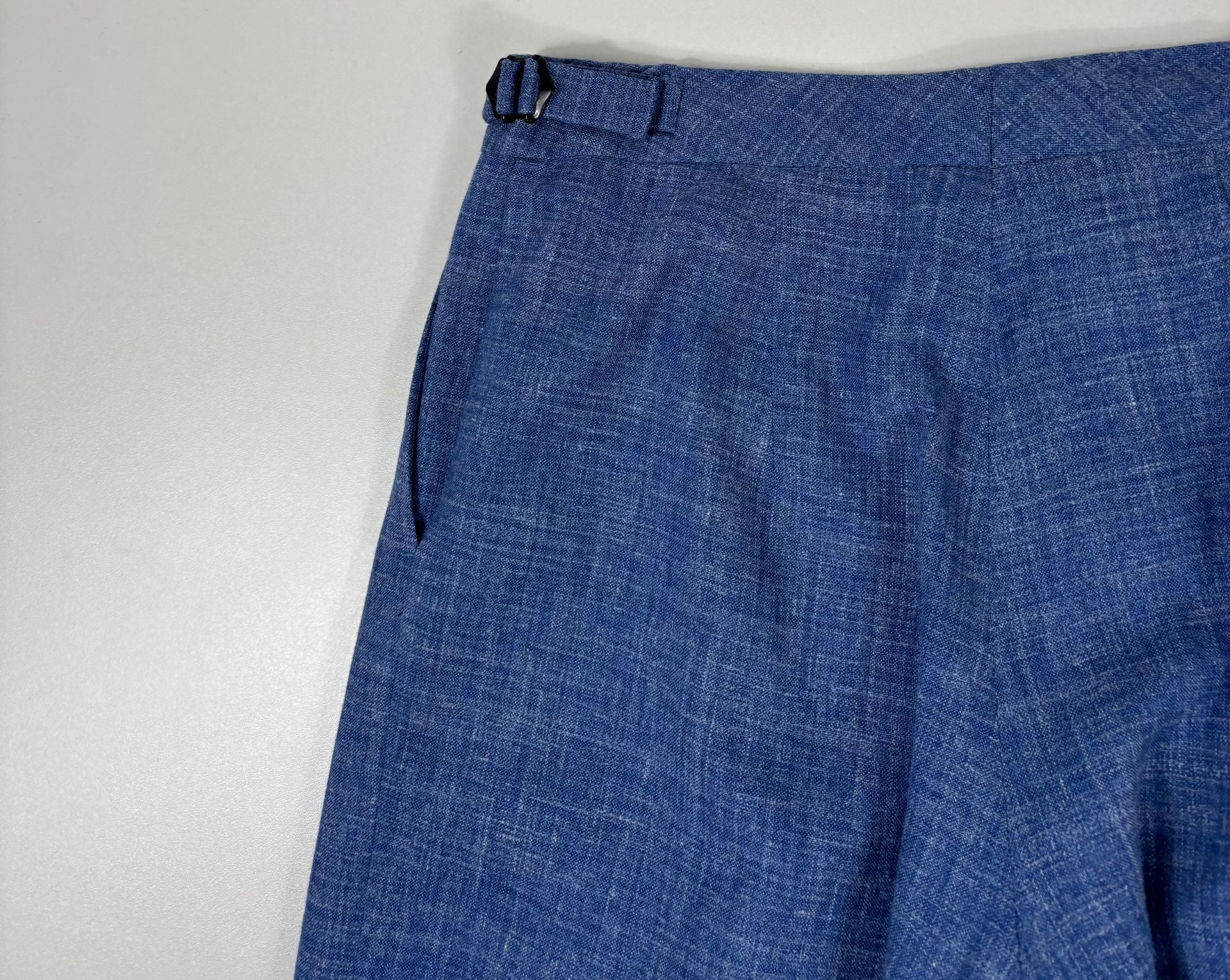 Pantalon Crisoni Monte-Carlo bleu chiné jambe large – T.38-8