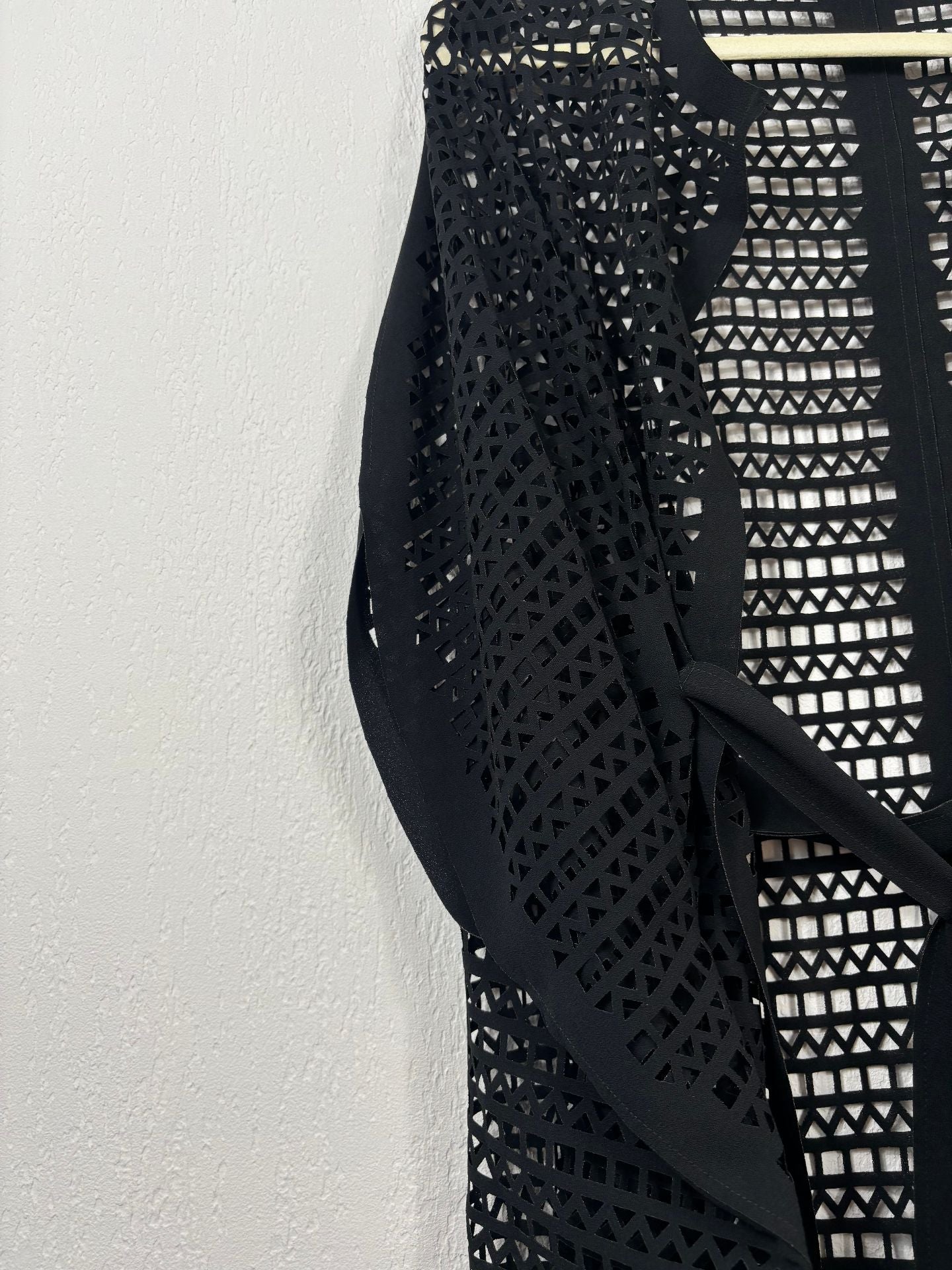 Gilet long Gianluca Capannolo en maille ajourée noire oversize – T.L-5