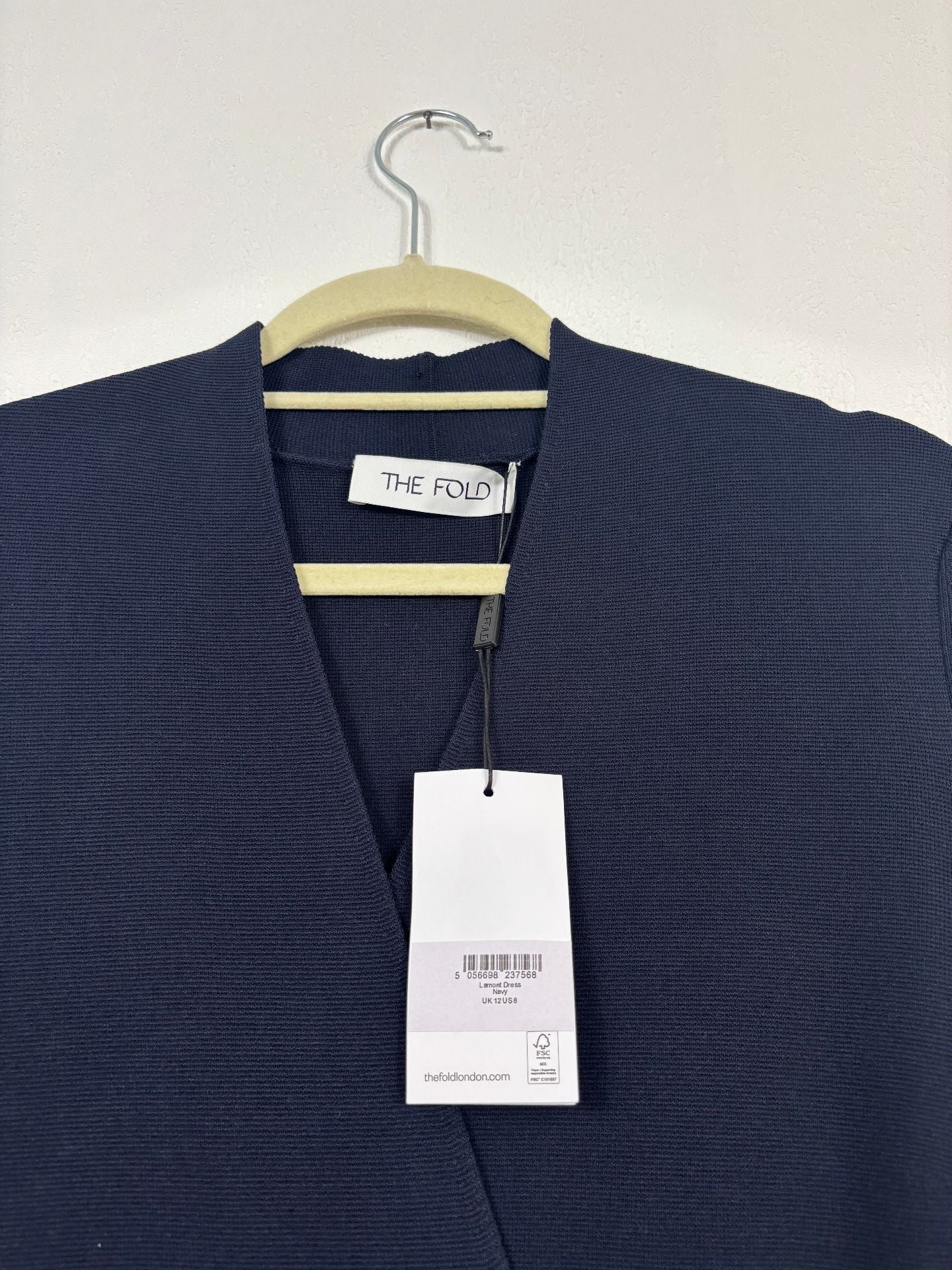 Robe The Fold London Lamont Sculpt Knit bleu marine – T.38-3