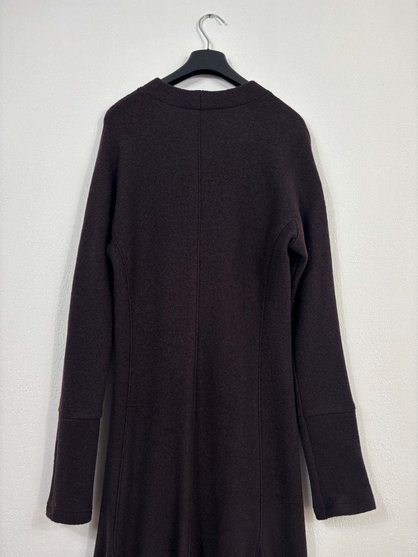 Robe Didier Angelo en laine marron coupe longue évasée – T.L-8