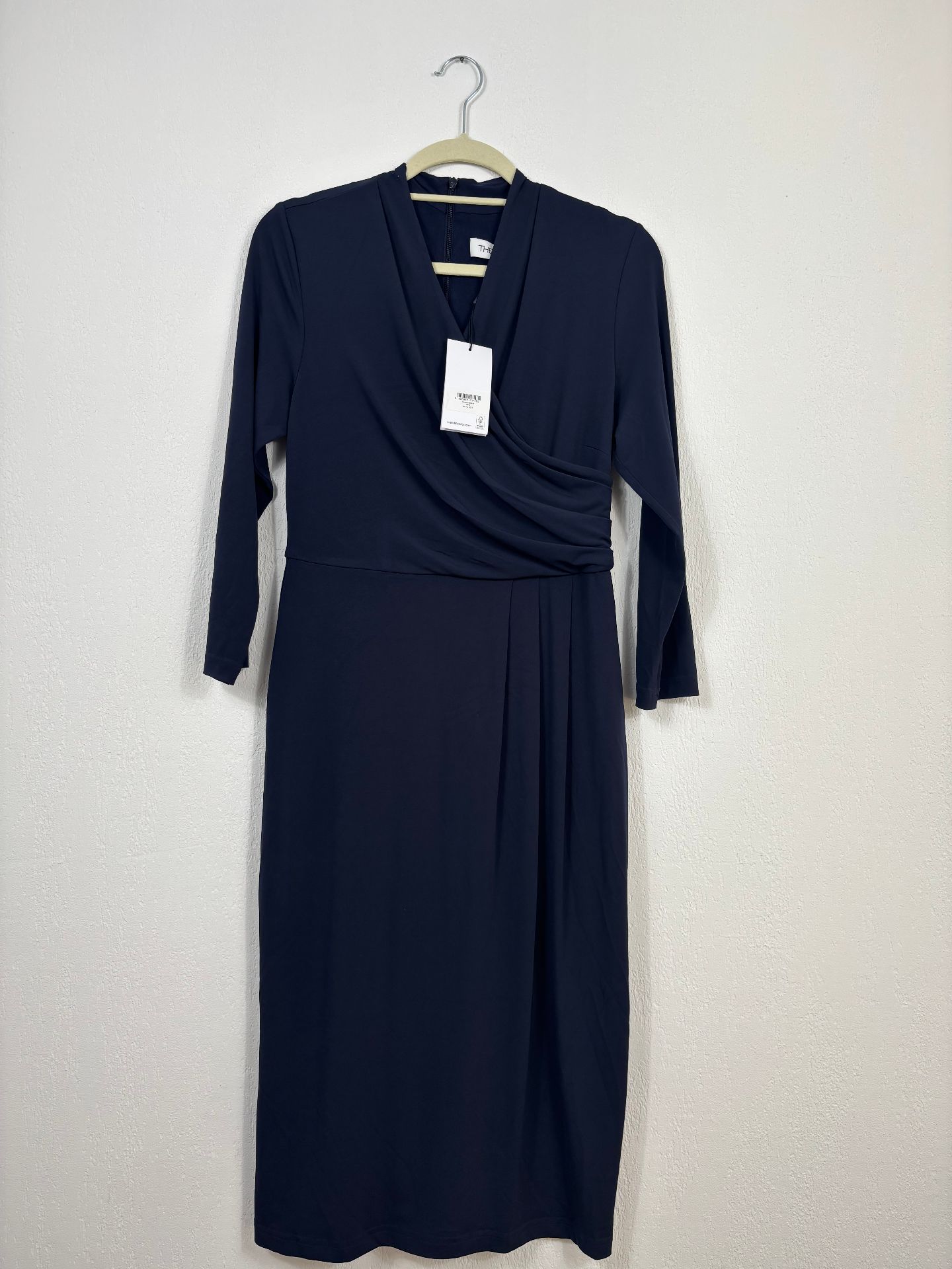 Robe The Fold Taviano bleu marine drapée – T.38-2