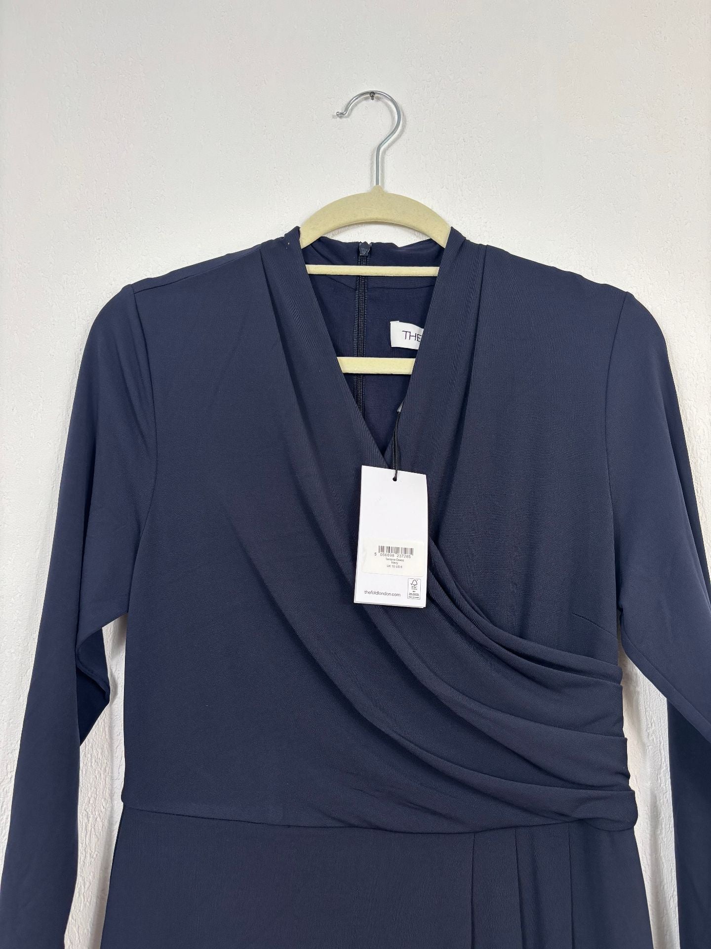 Robe The Fold Taviano bleu marine drapée – T.38-3