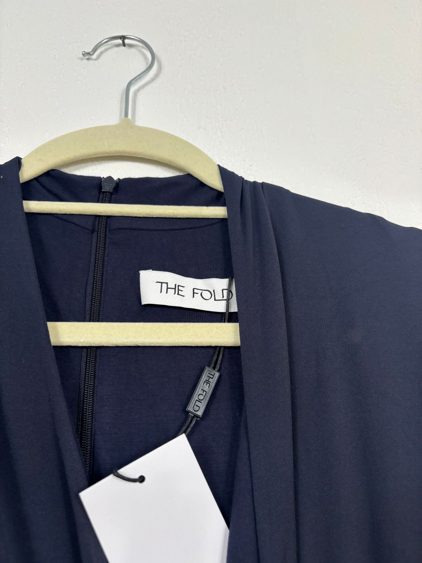 Robe The Fold Taviano bleu marine drapée – T.38-4