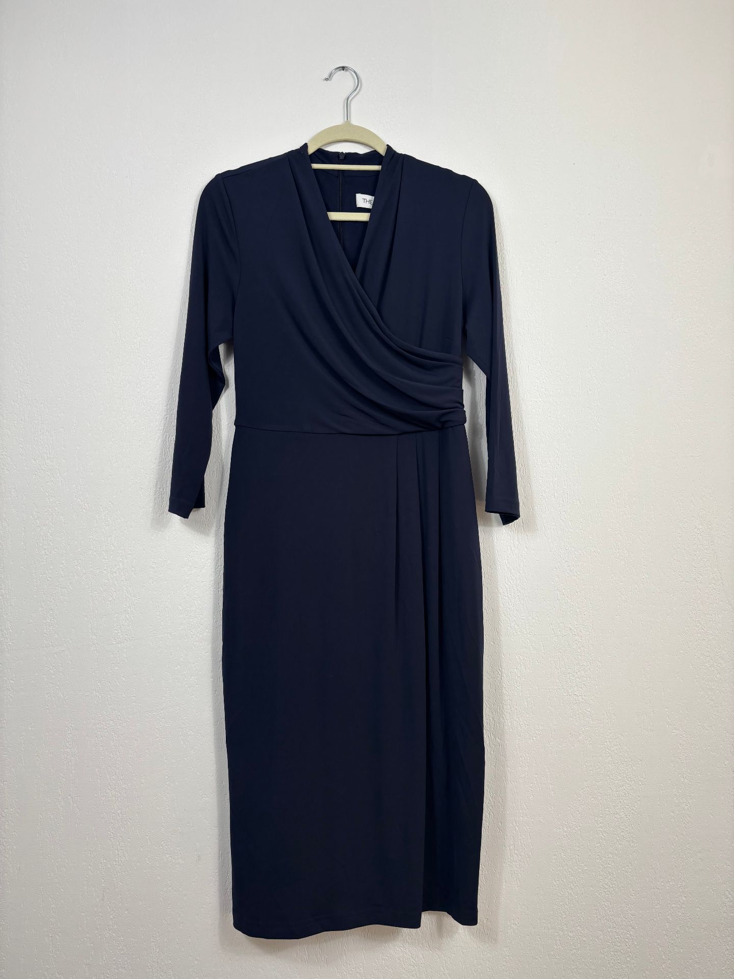 Robe The Fold Taviano bleu marine drapée – T.38-5