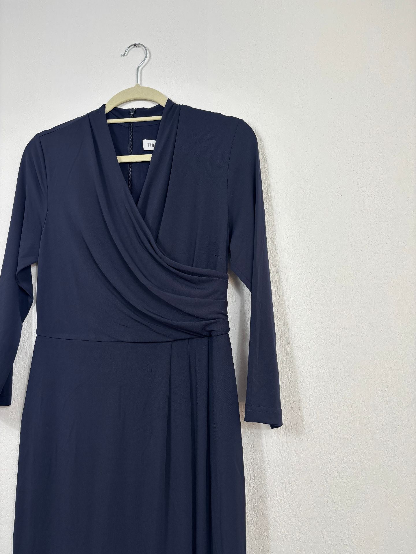Robe The Fold Taviano bleu marine drapée – T.38-6