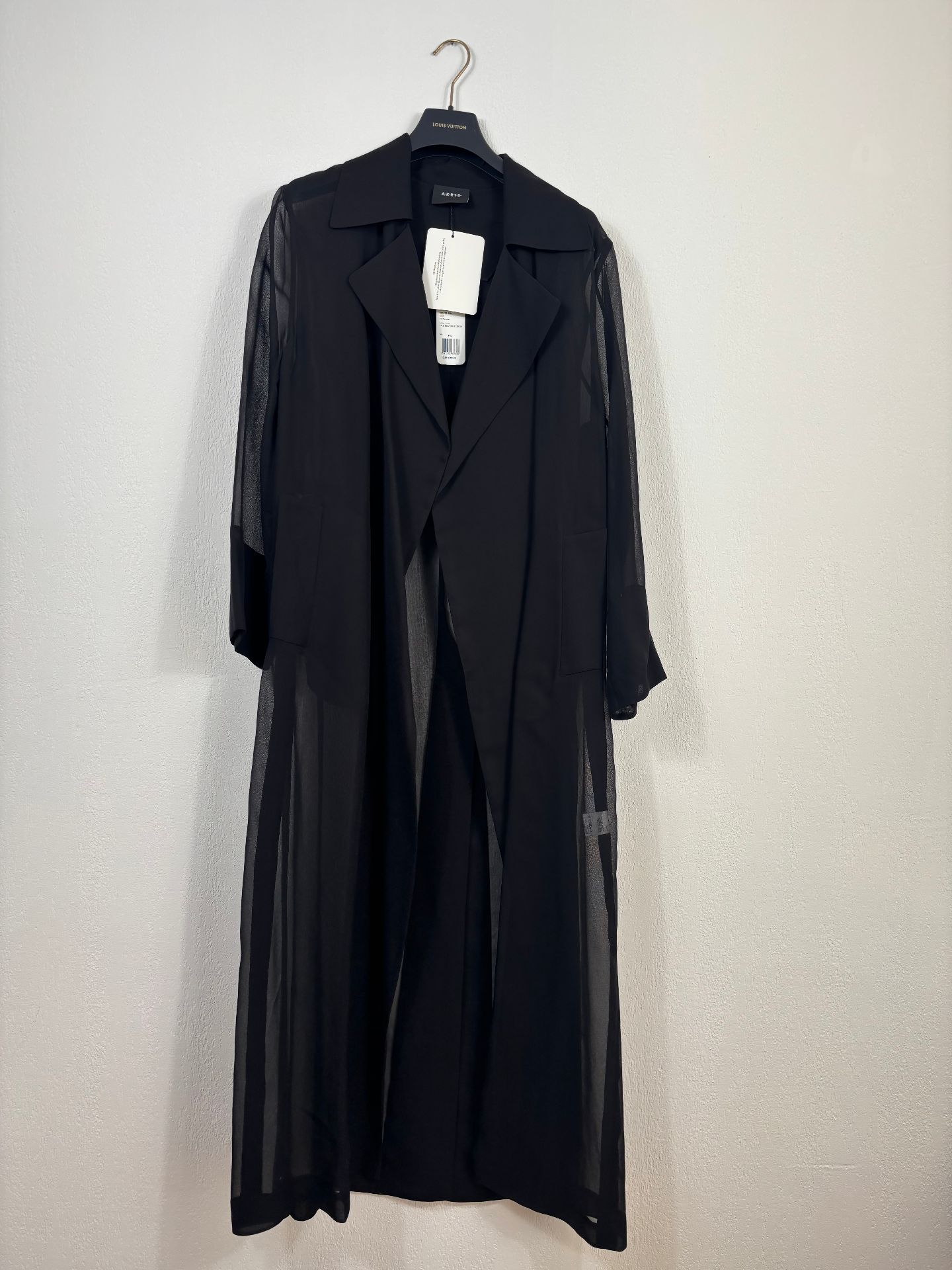 Long trench en gaze de soie noire – Akris – T.40 - Neuf avec étiquette-2