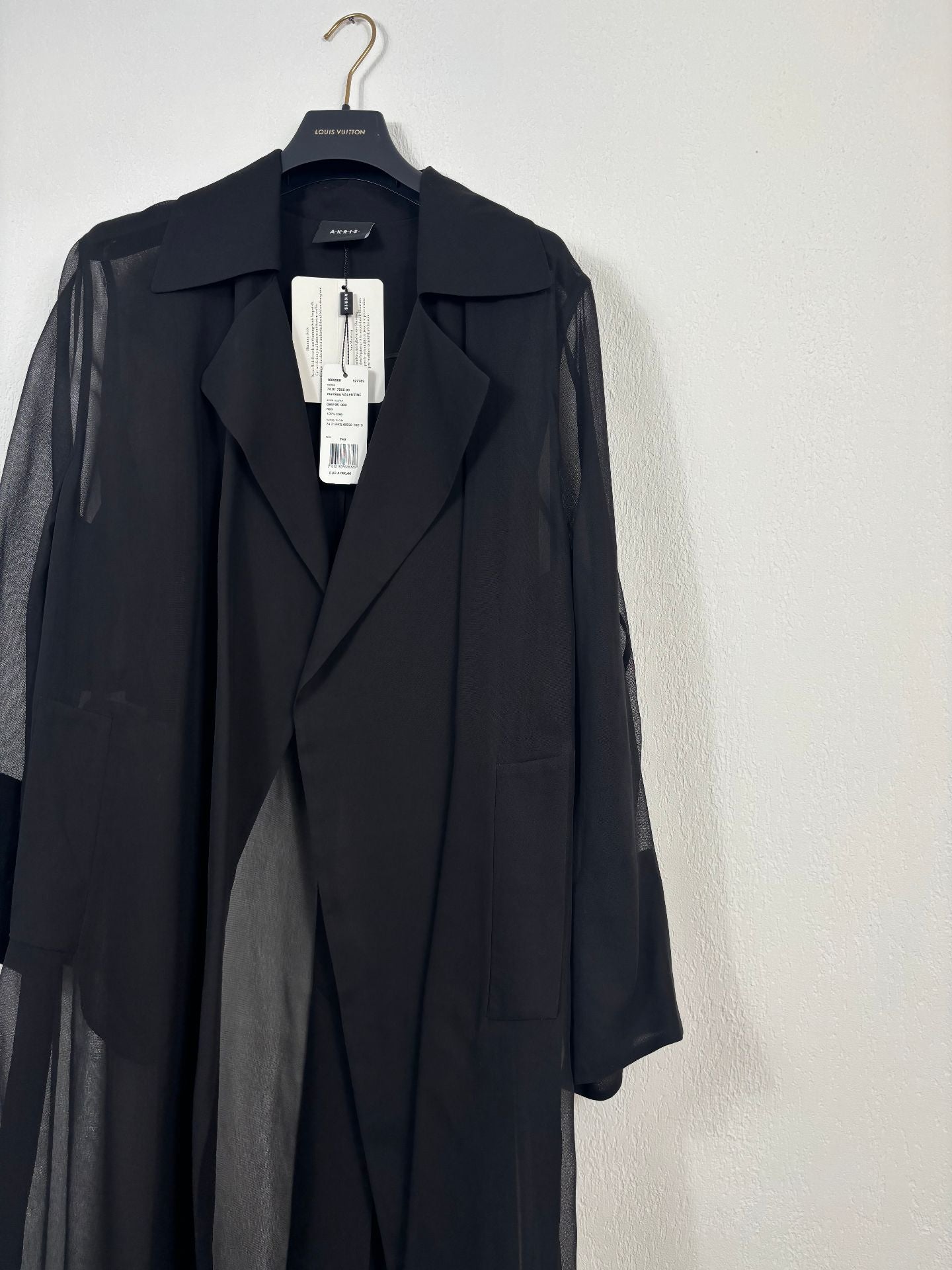 Long trench en gaze de soie noire – Akris – T.40 - Neuf avec étiquette-9