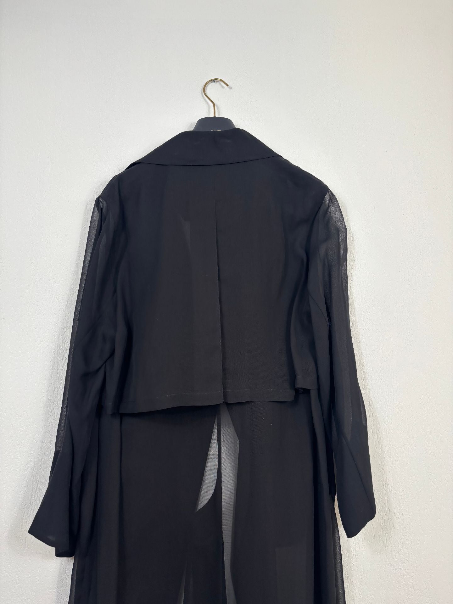 Long trench en gaze de soie noire – Akris – T.40 - Neuf avec étiquette-11