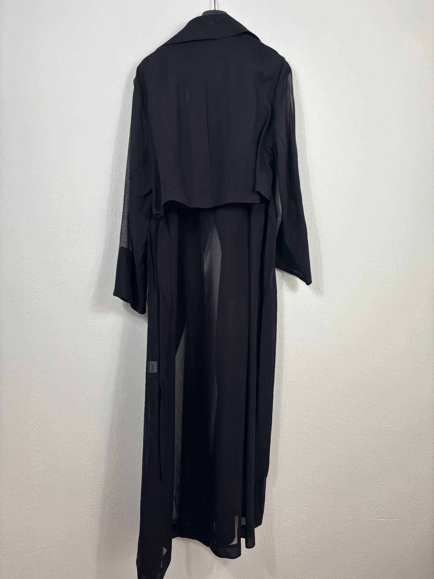 Long trench en gaze de soie noire – Akris – T.40 - Neuf avec étiquette-14