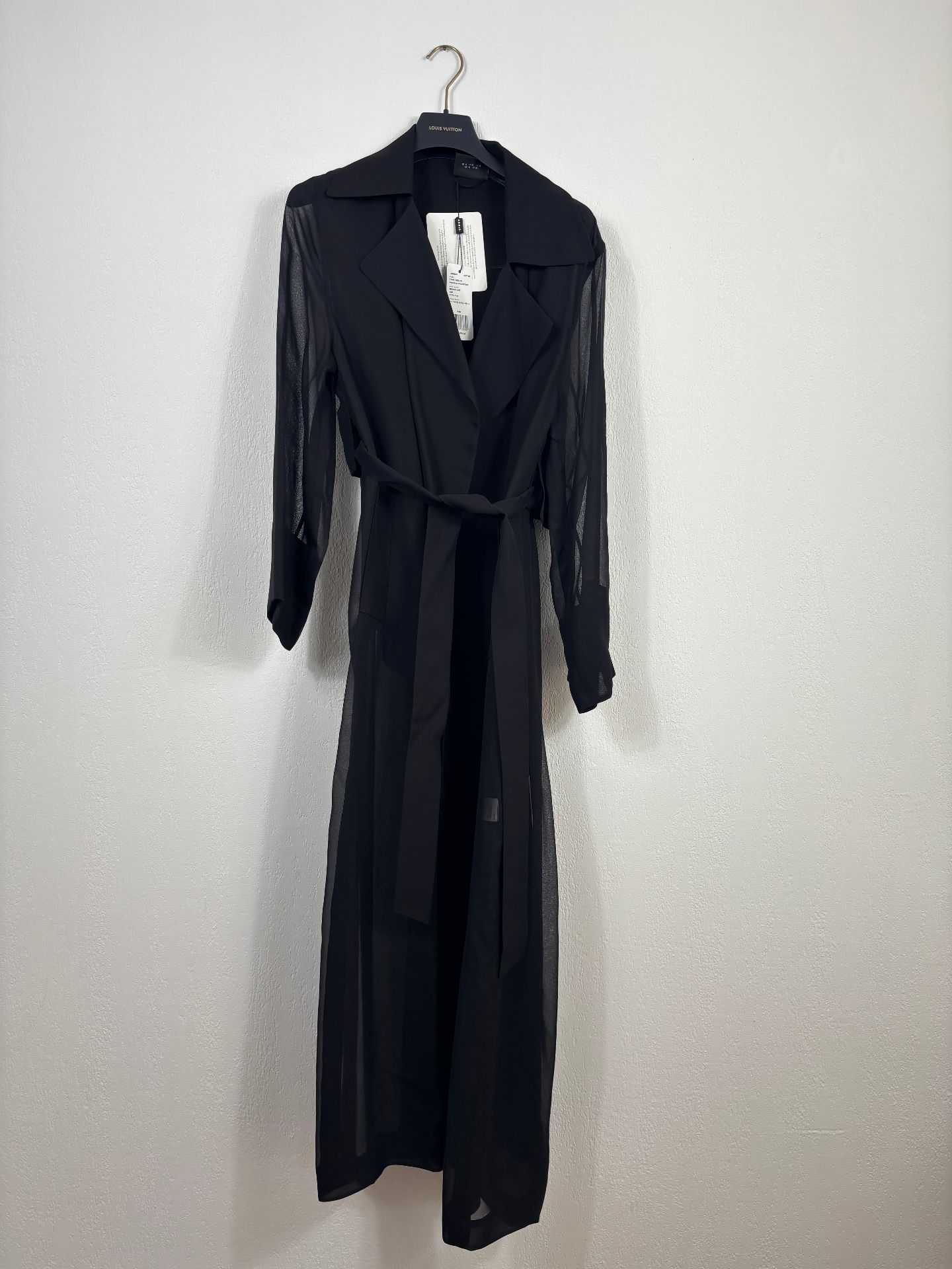 Long trench en gaze de soie noire – Akris – T.40 - Neuf avec étiquette-18