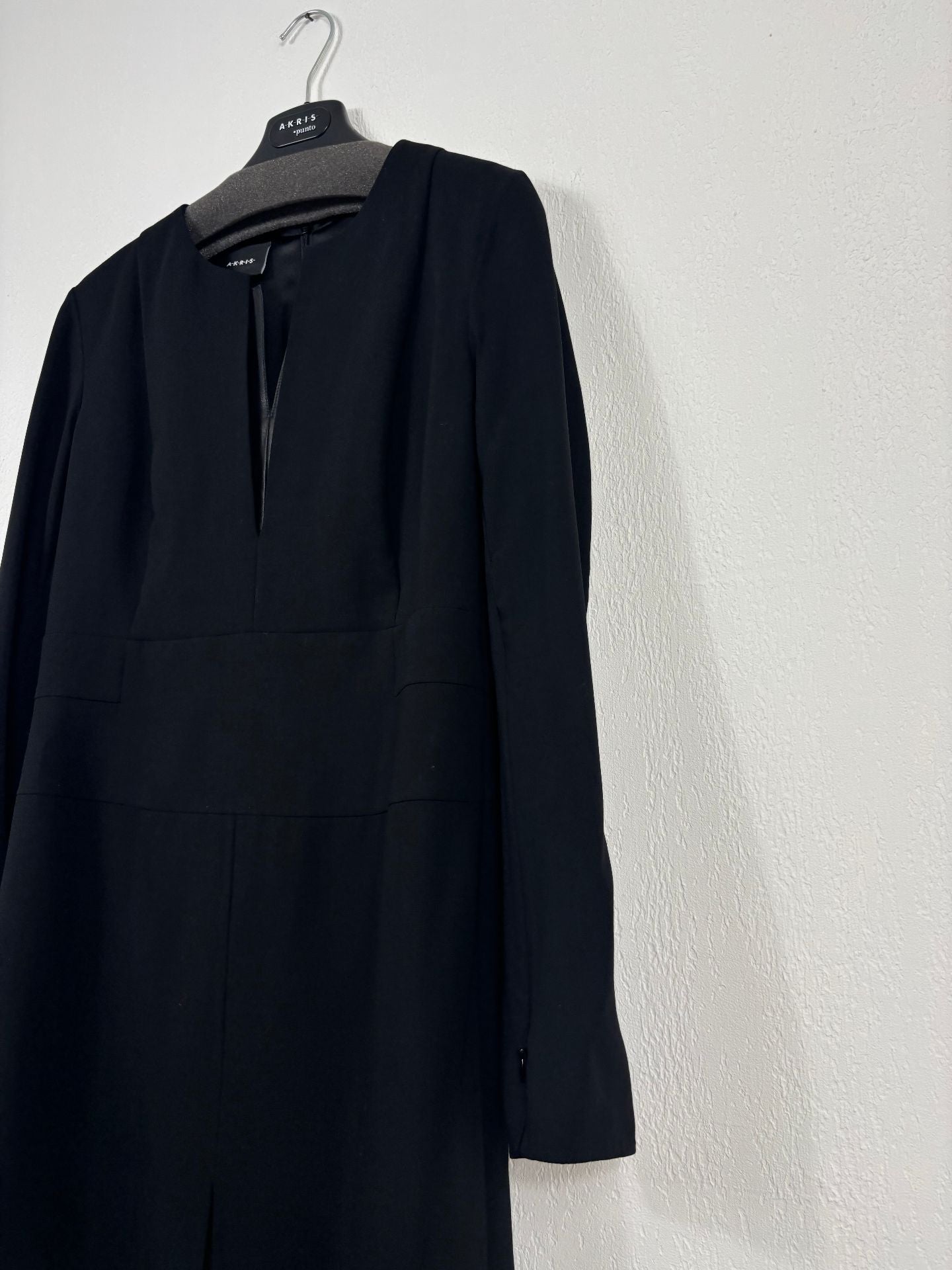 Robe midi noire à plastron cuir – Akris – Taille 40-6