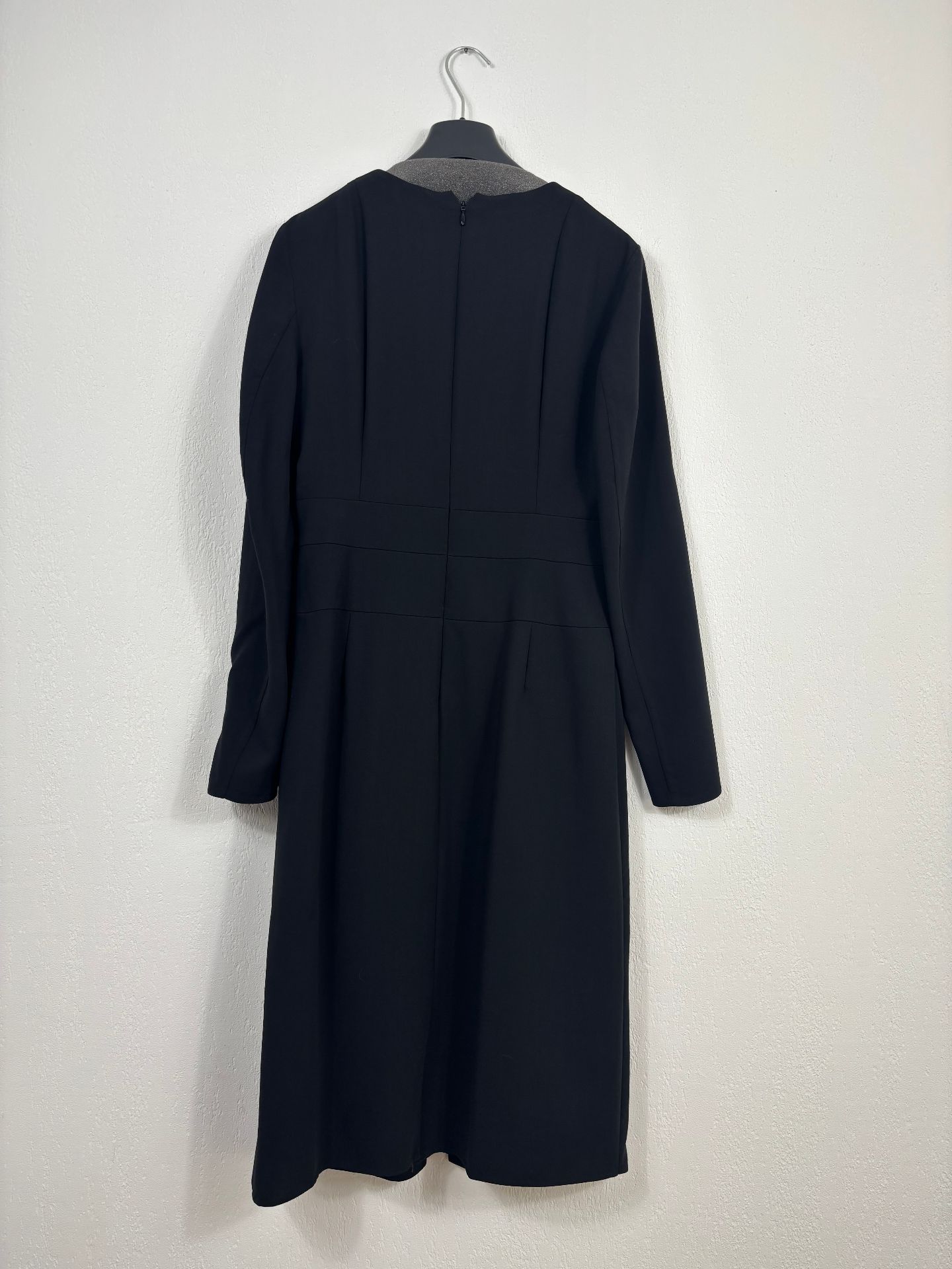 Robe midi noire à plastron cuir – Akris – Taille 40-11