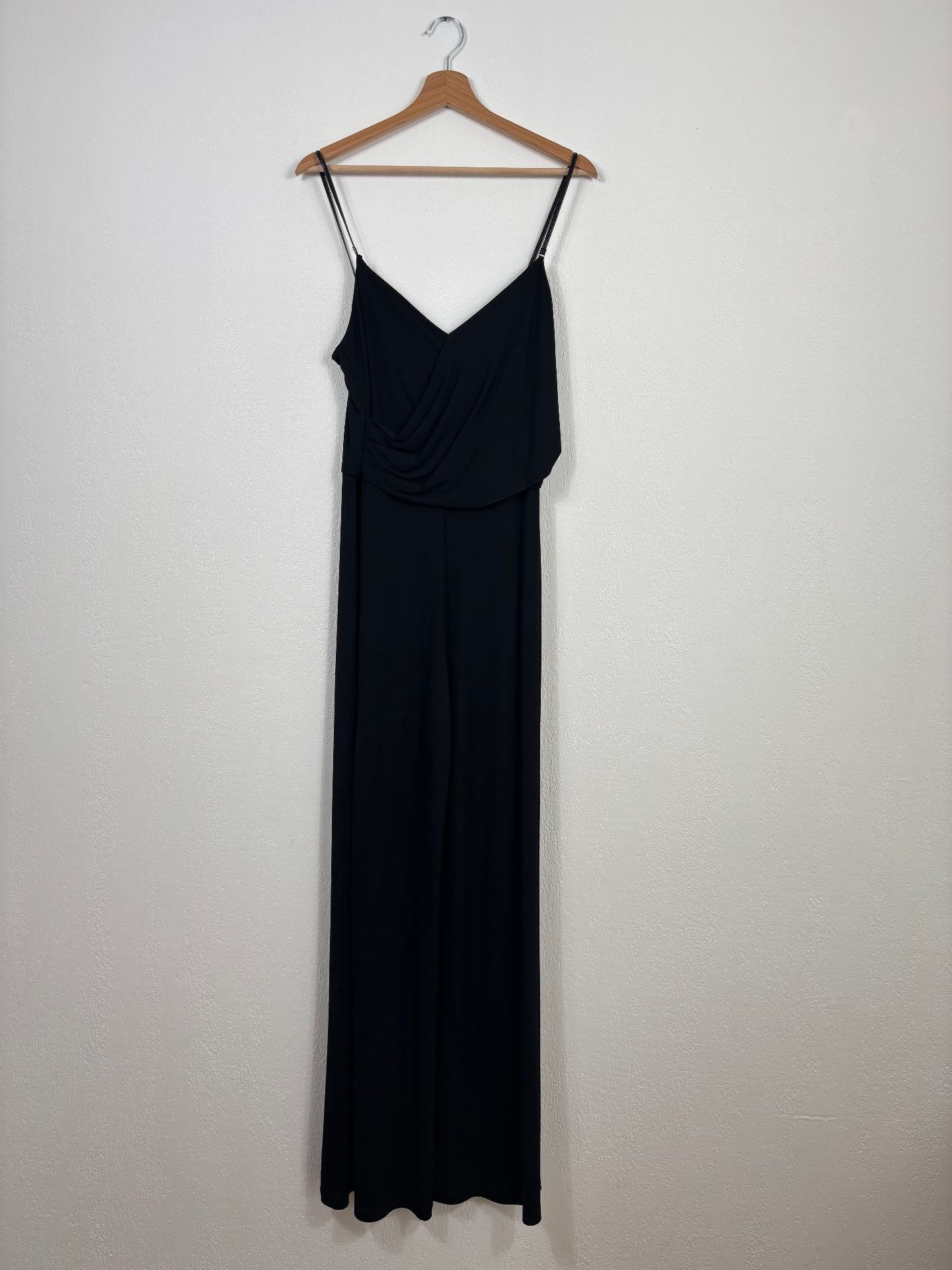 Combinaison longue noire drapée – Ralph Lauren Purple Label – Taille L-2