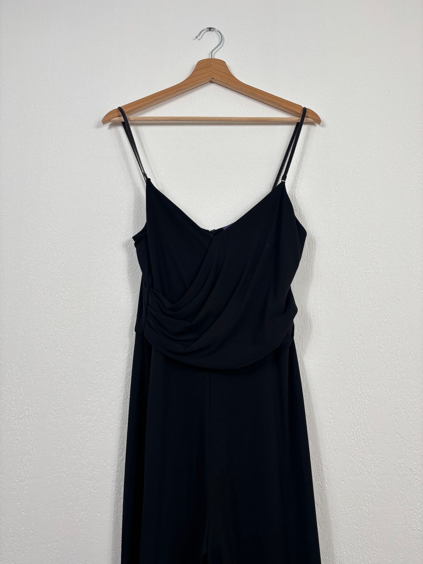Combinaison longue noire drapée – Ralph Lauren Purple Label – Taille L-7