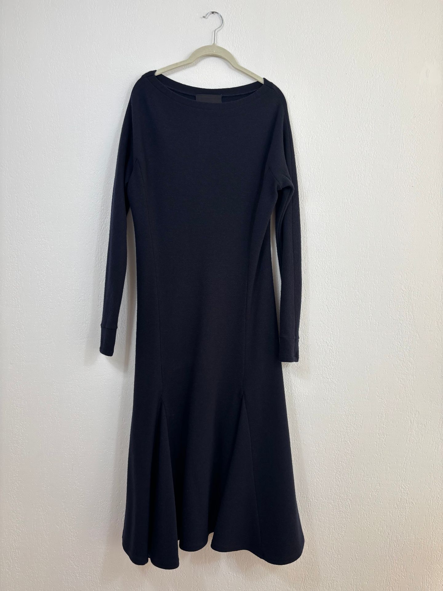 Robe longue en laine bleu marine évasée - Didier Angelo – Taille L-2