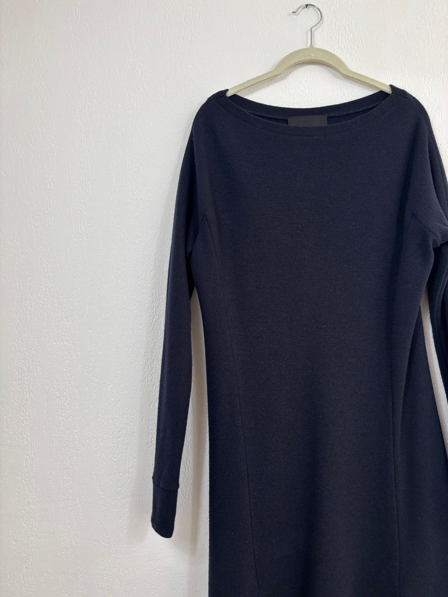 Robe longue en laine bleu marine évasée - Didier Angelo – Taille L-3