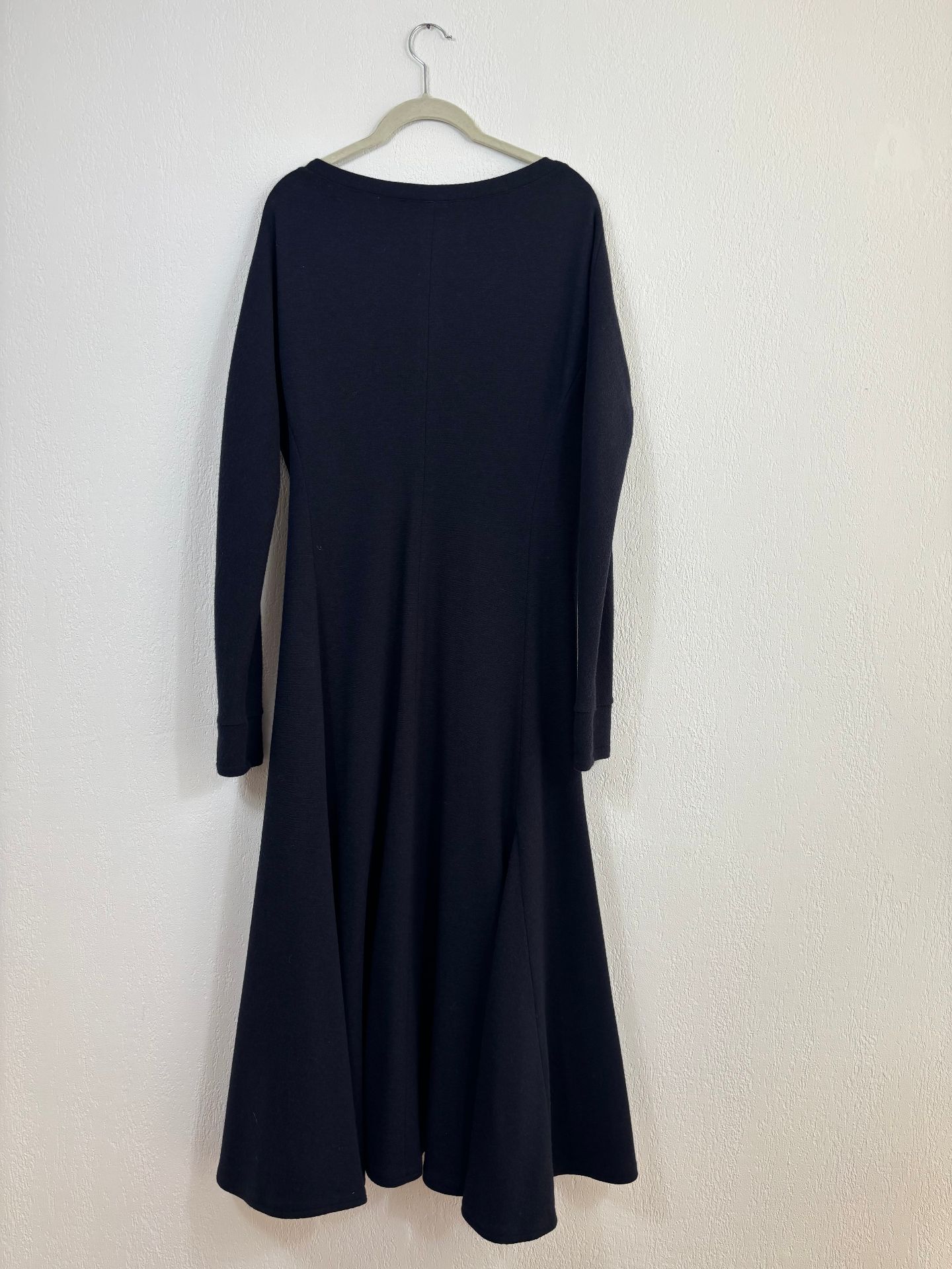 Robe longue en laine bleu marine évasée - Didier Angelo – Taille L-7