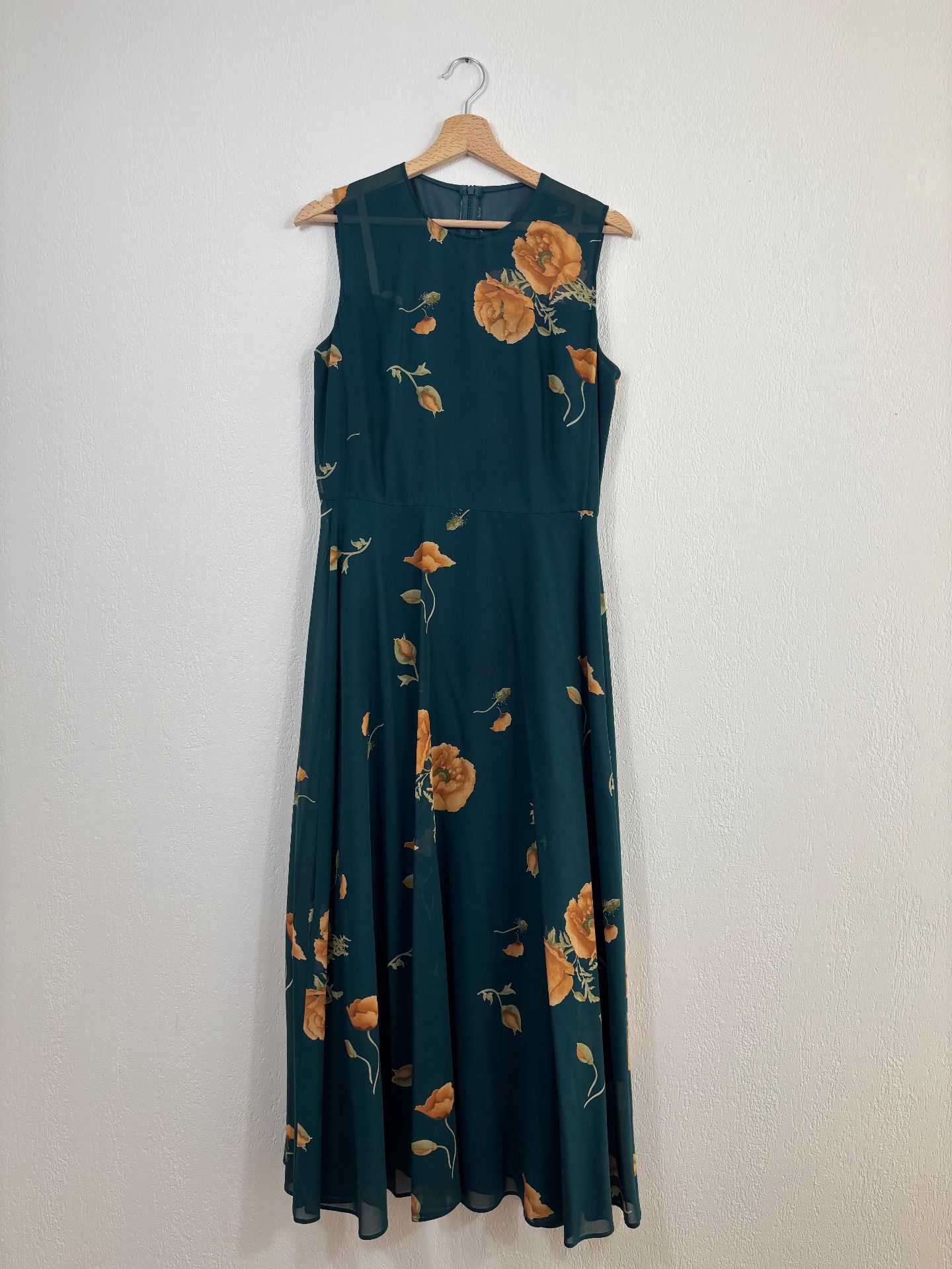 Robe Akris Anemone Green en laine vierge imprimée – Taille 40-2