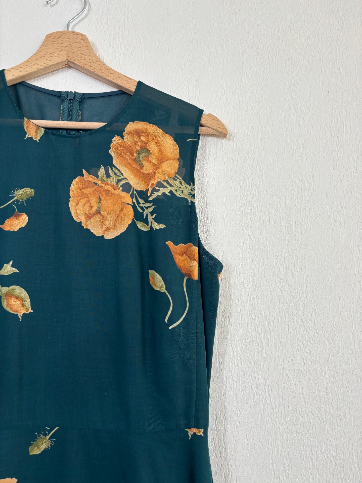 Robe Akris Anemone Green en laine vierge imprimée – Taille 40-5
