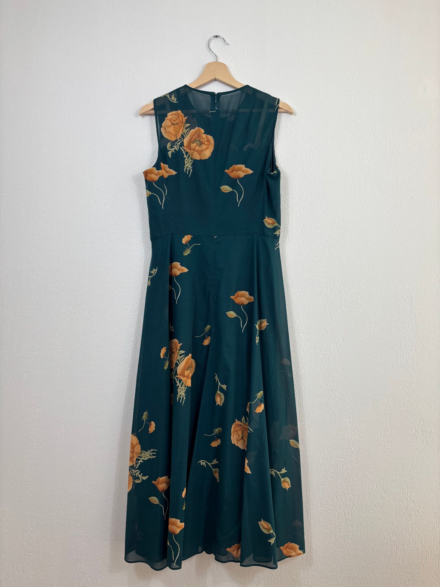 Robe Akris Anemone Green en laine vierge imprimée – Taille 40-6