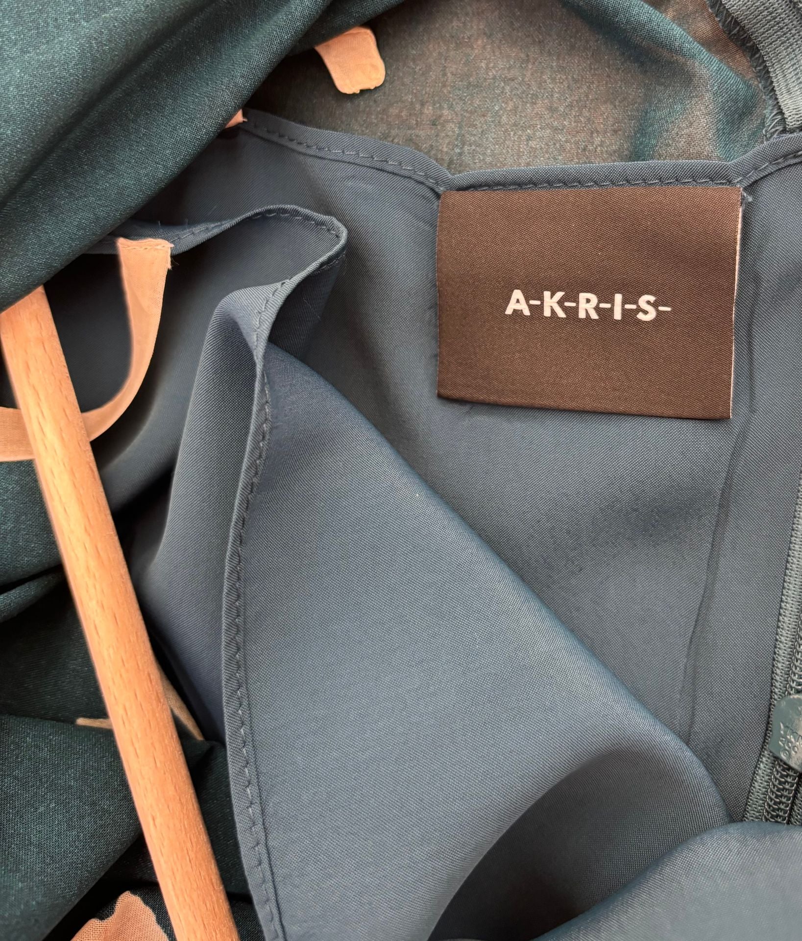 Robe Akris Anemone Green en laine vierge imprimée – Taille 40-8