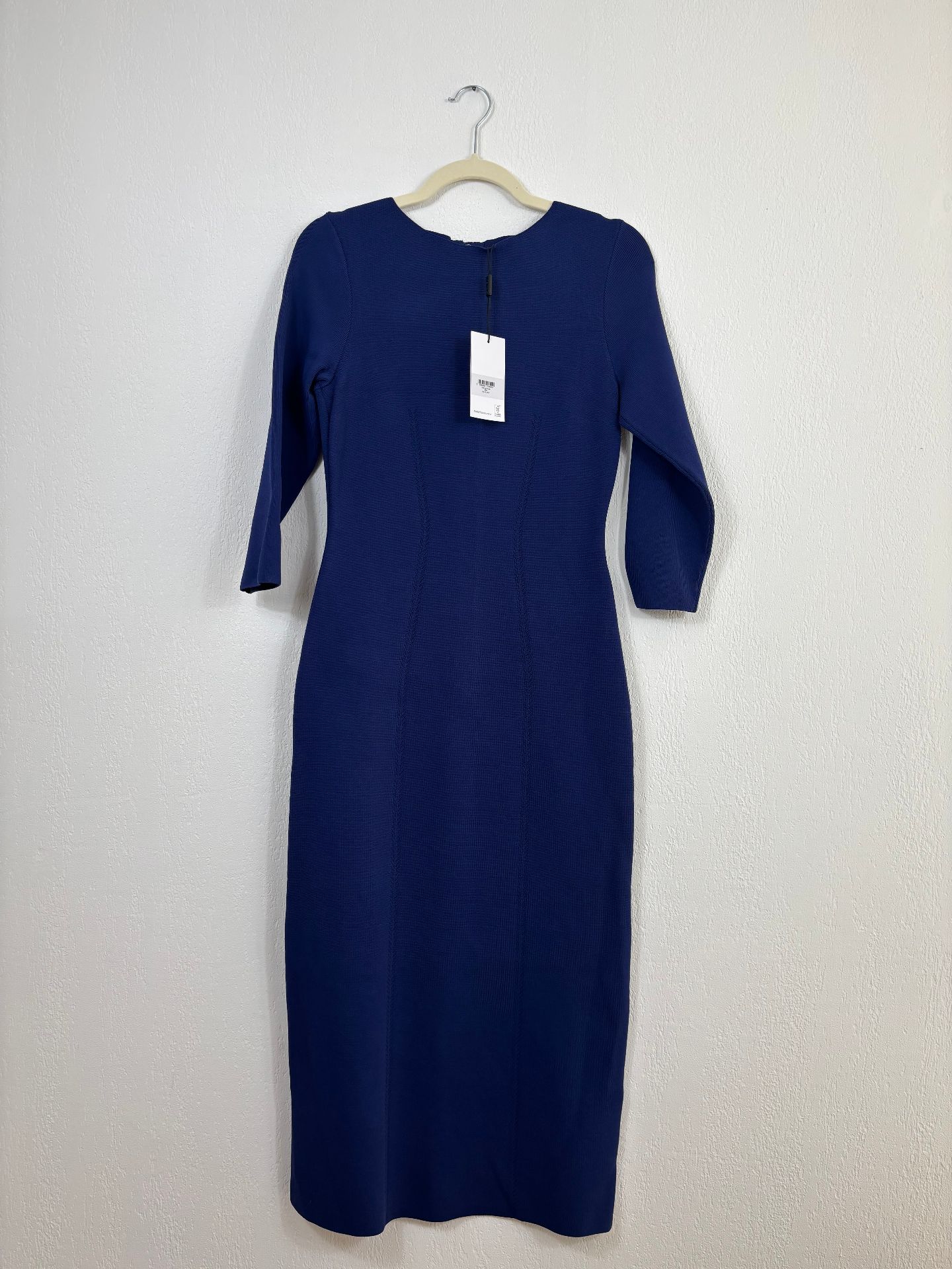 Robe The Fold Giverny bleue en acétate texturé – Taille 38-2