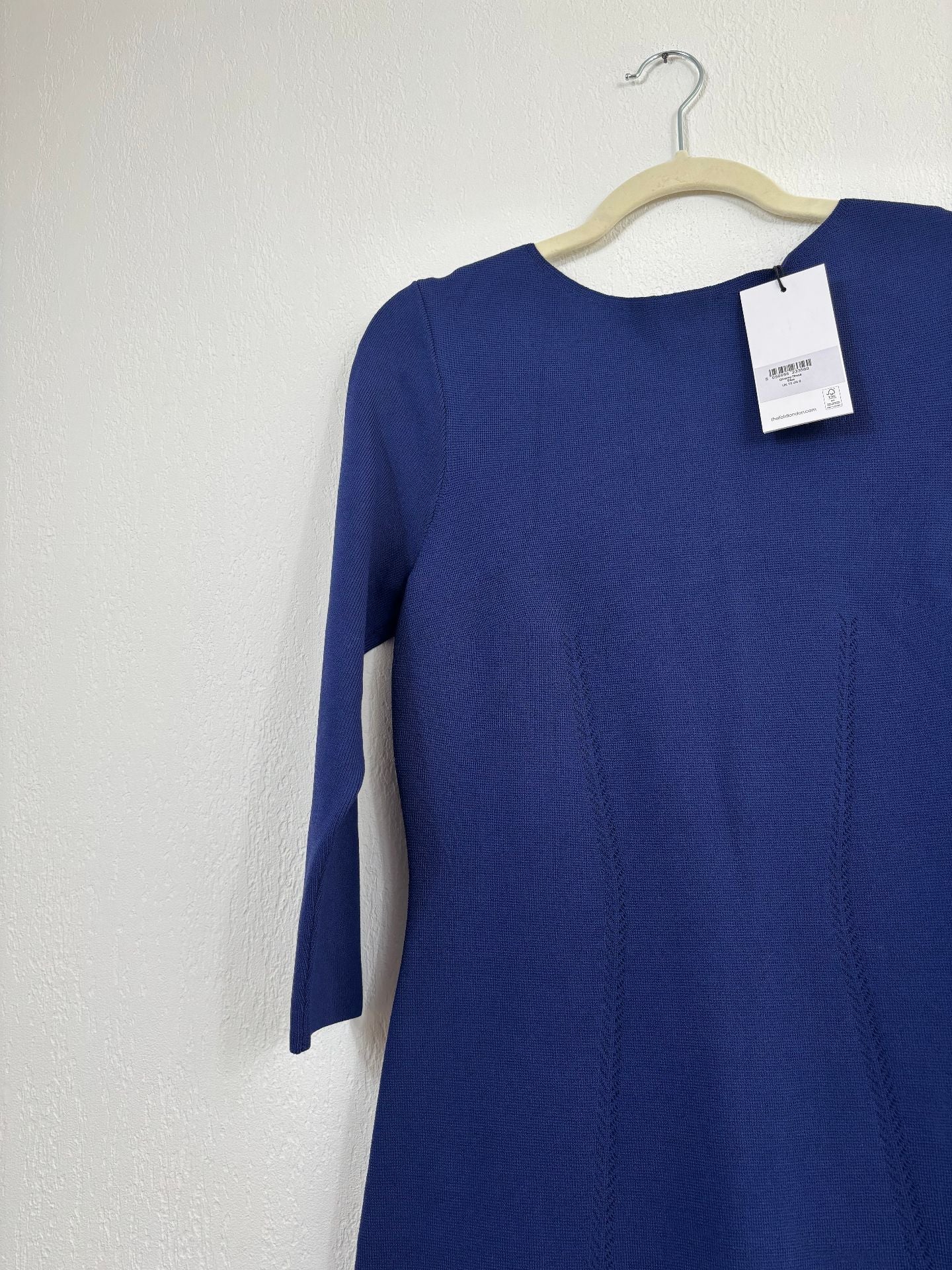 Robe The Fold Giverny bleue en acétate texturé – Taille 40-4