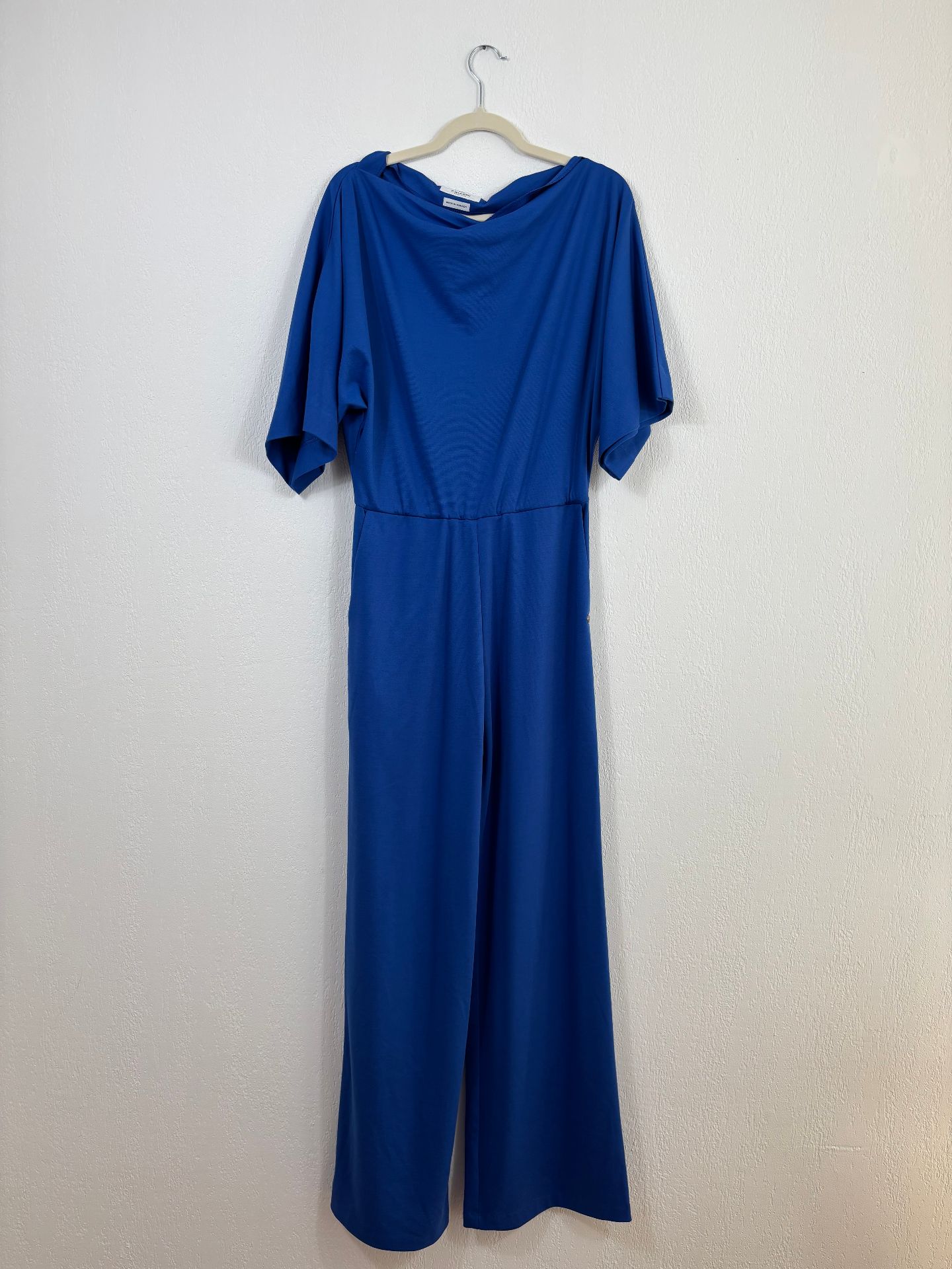 Combinaison bleue en maille de coton drapée – Crisoni – Taille L-2