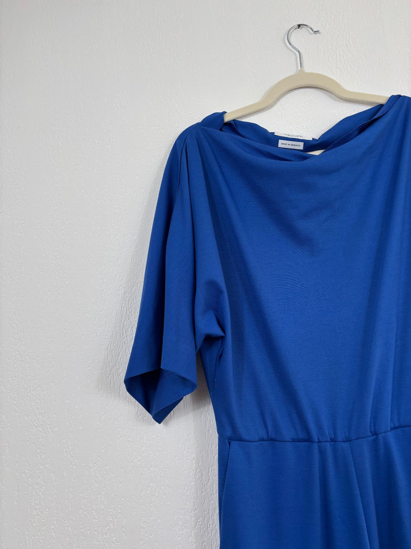 Combinaison bleue en maille de coton drapée – Crisoni – Taille L-3