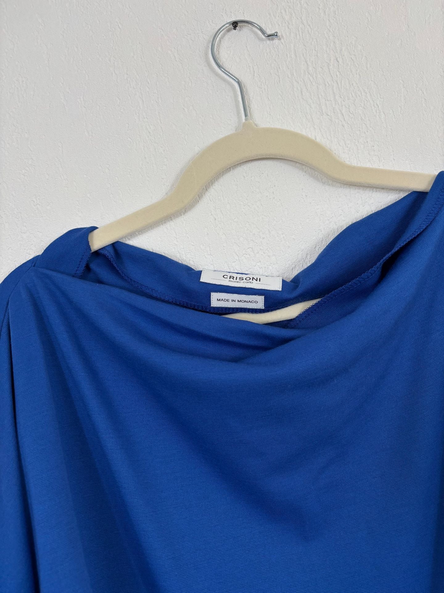 Combinaison bleue en maille de coton drapée – Crisoni – Taille L-4