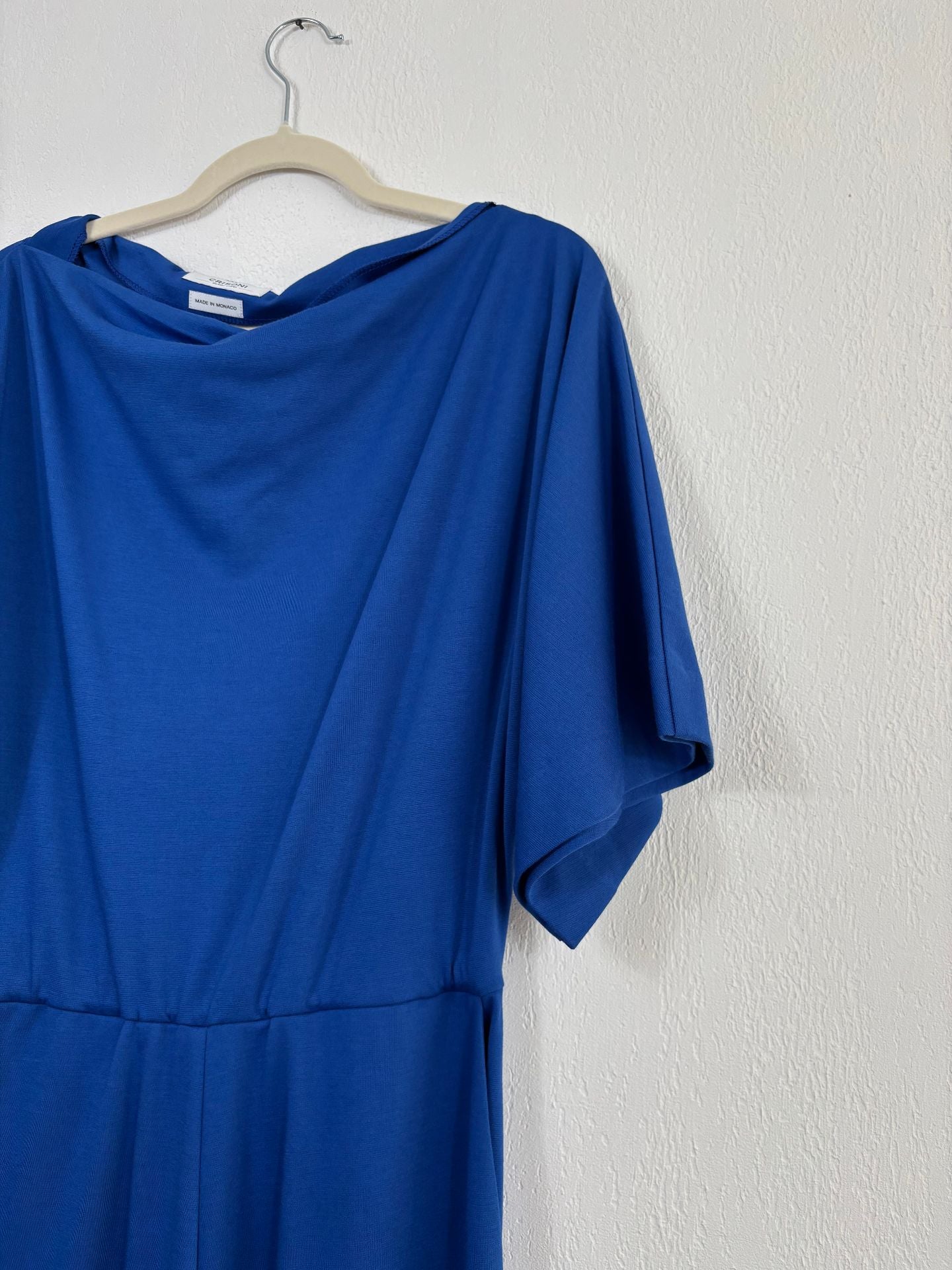 Combinaison bleue en maille de coton drapée – Crisoni – Taille L-5