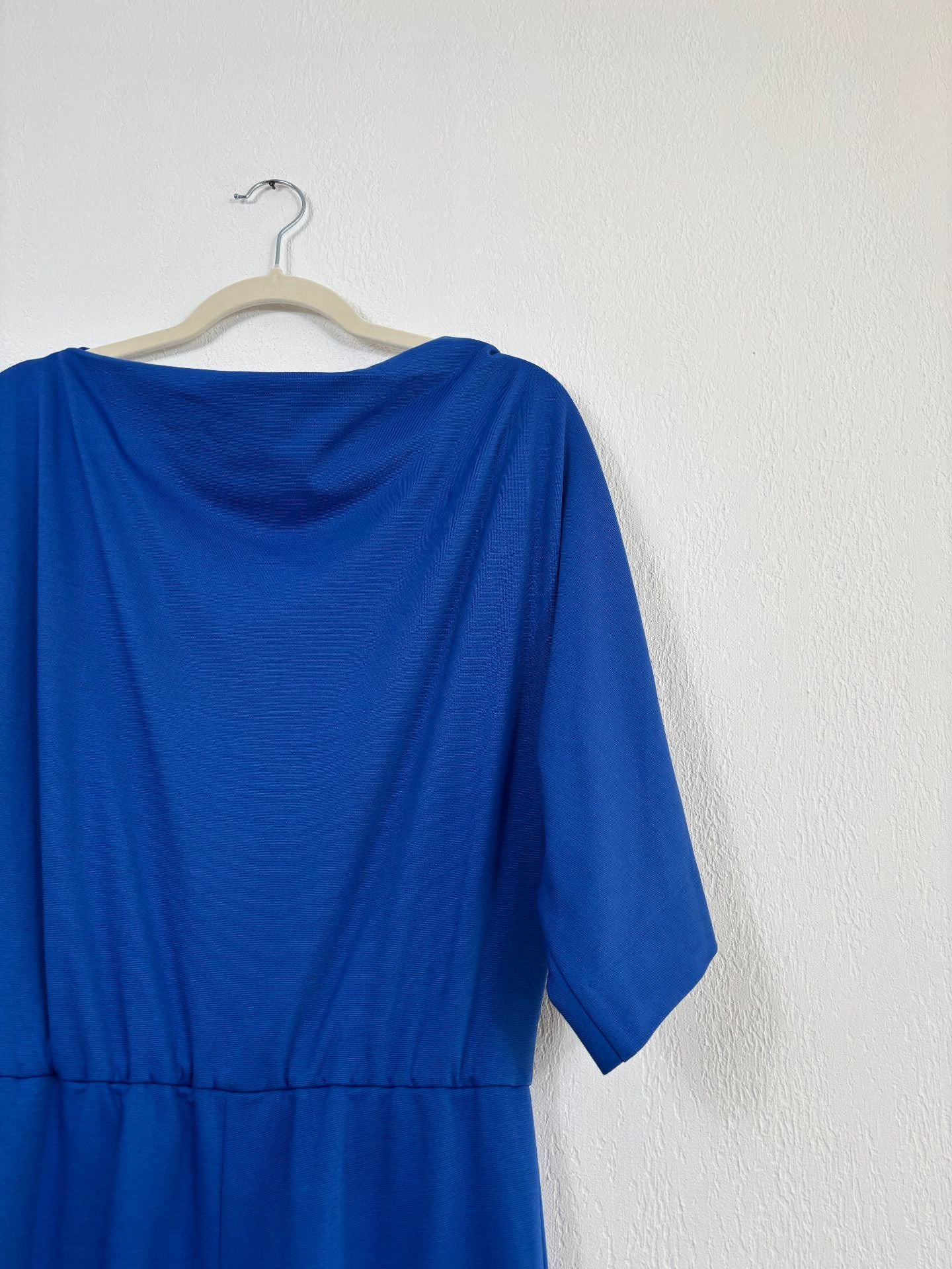 Combinaison bleue en maille de coton drapée – Crisoni – Taille L-9