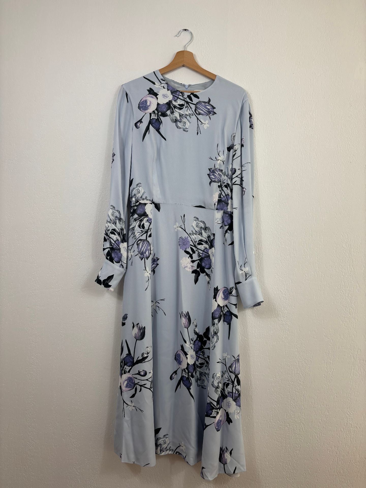 Robe midi à fleurs Dutch Flowers Painting Blue – Erdem – Taille 42-2