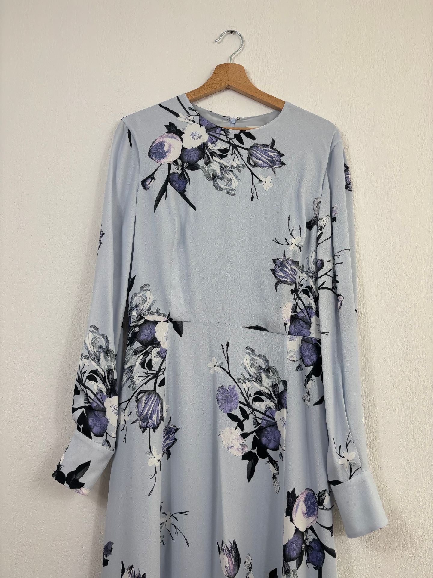 Robe midi à fleurs Dutch Flowers Painting Blue – Erdem – Taille 42-3