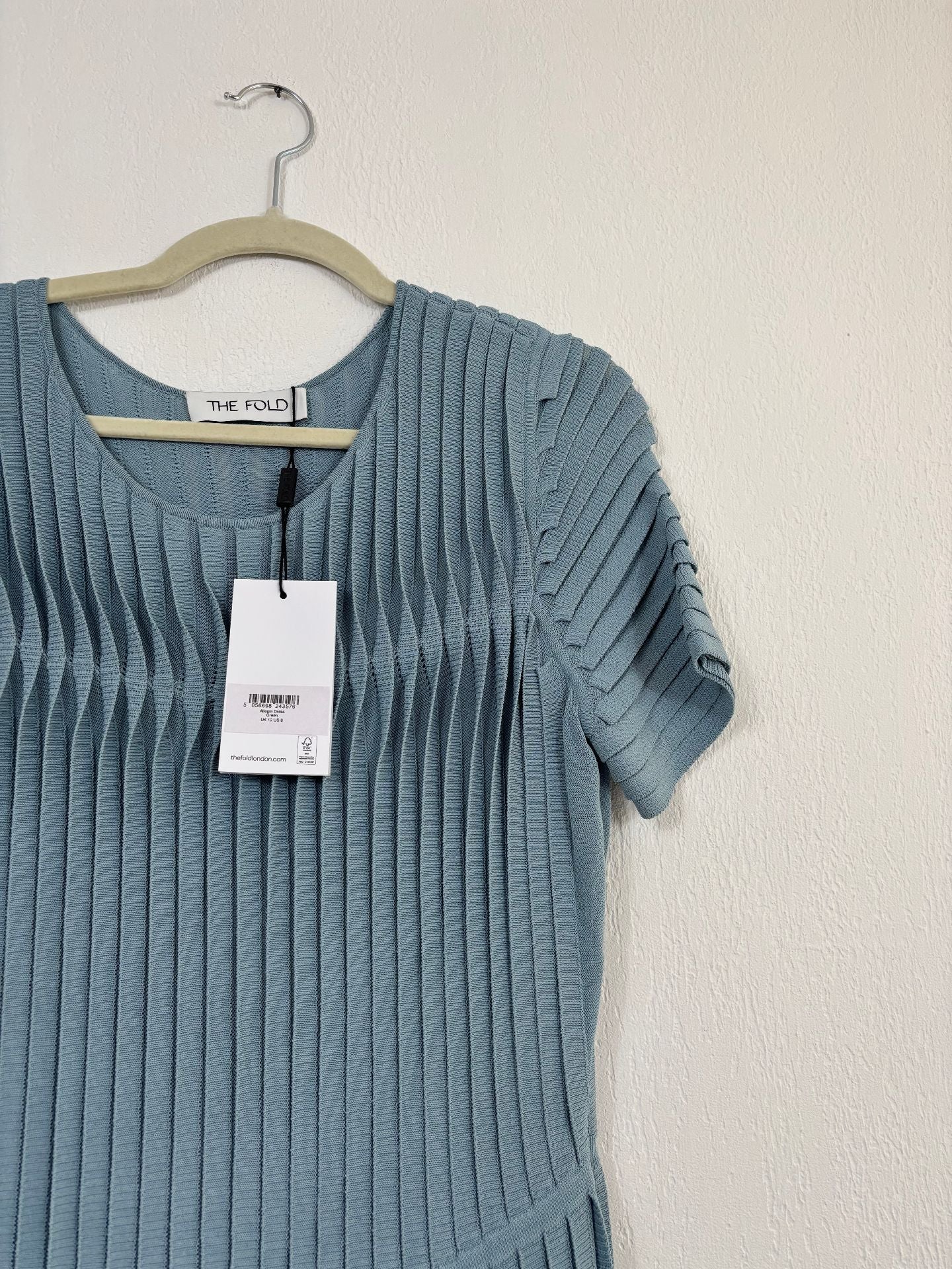Robe midi Allegra en maille stretch eucalyptus - The Fold – Taille 40-4