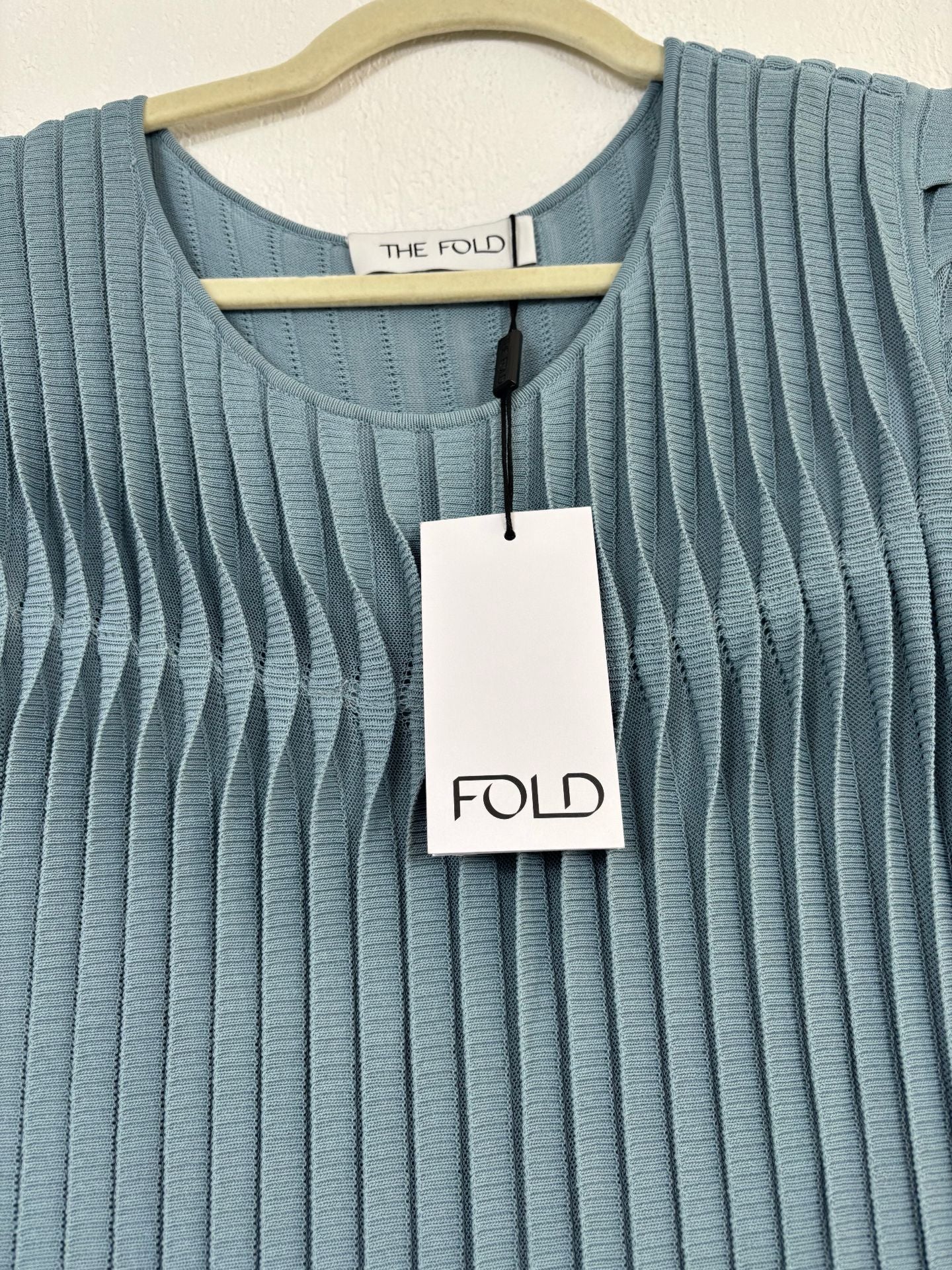 Robe midi Allegra en maille stretch eucalyptus - The Fold – Taille 40-6