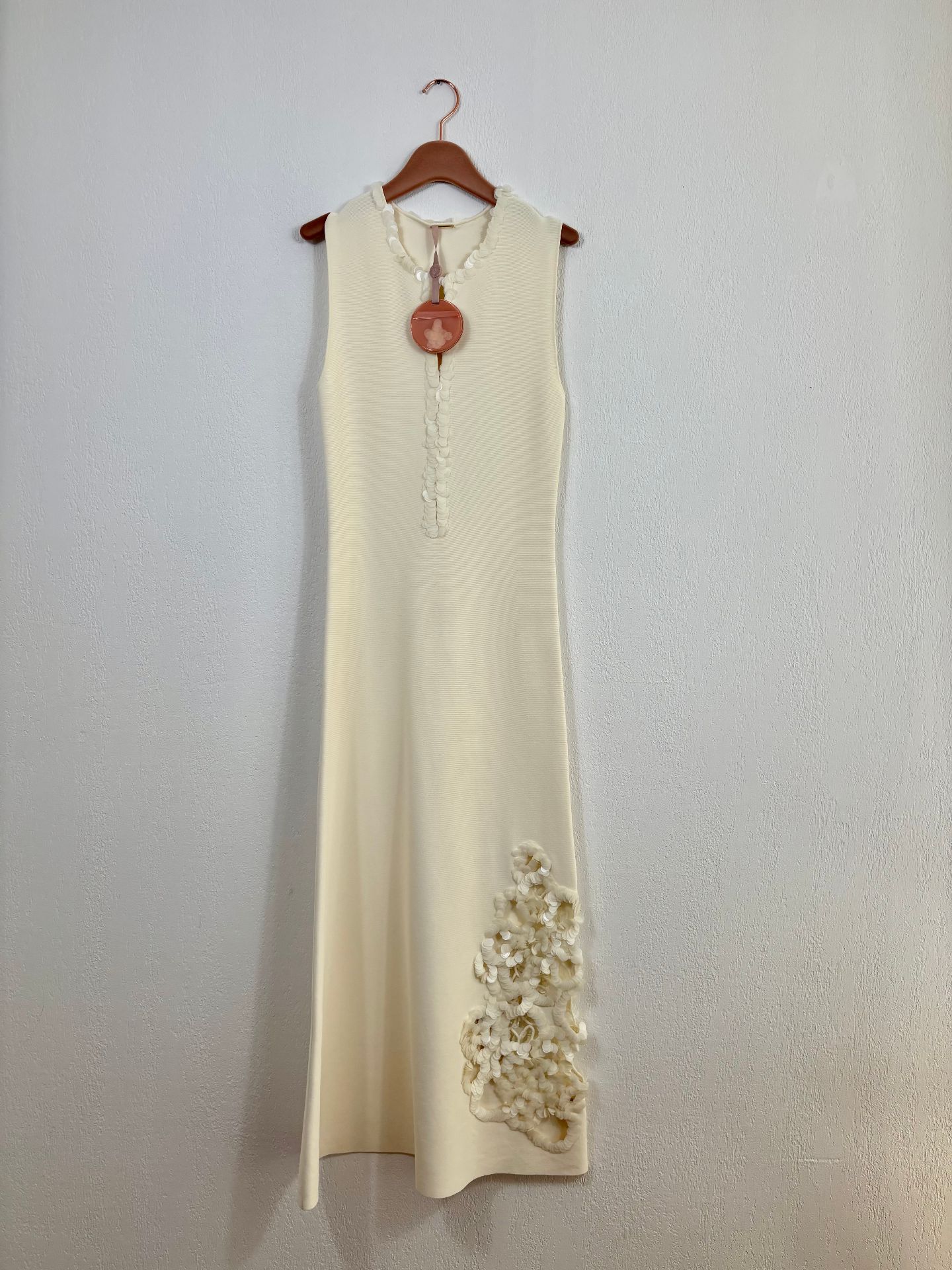 Robe longue Alexis Obarra en maille ivoire – Taille S-2