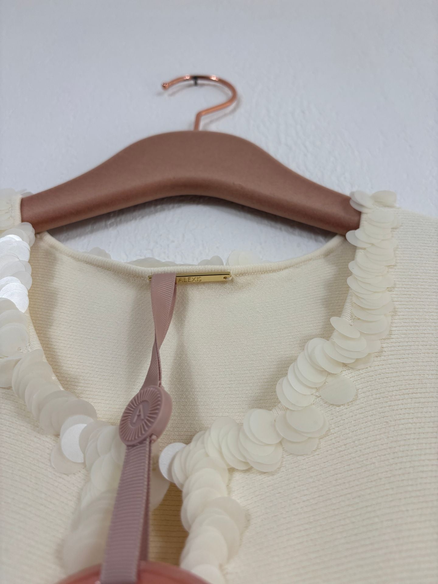 Robe longue Alexis Obarra en maille ivoire – Taille S-6
